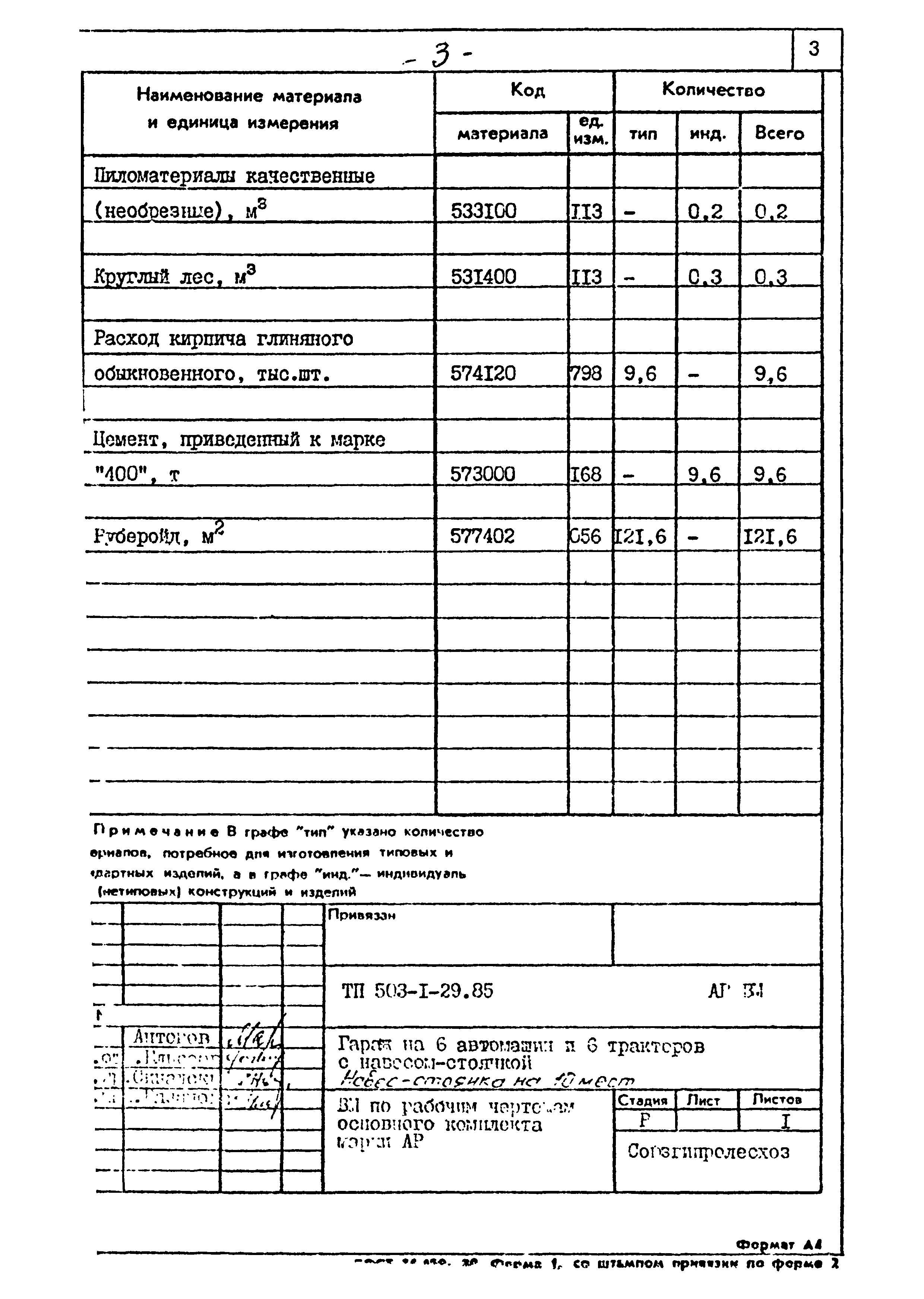 Типовой проект 503-1-29.85