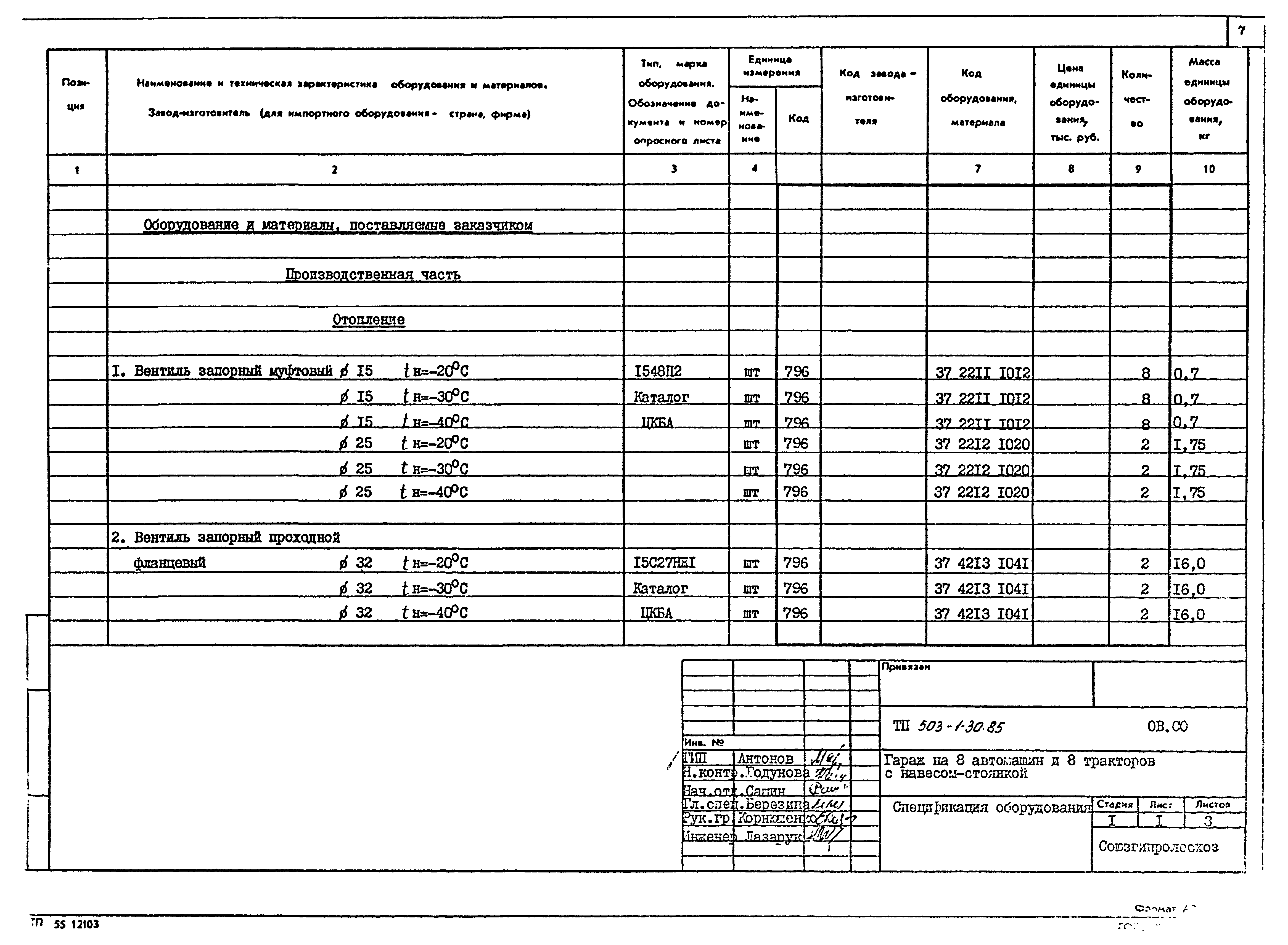 Типовой проект 503-1-30.85
