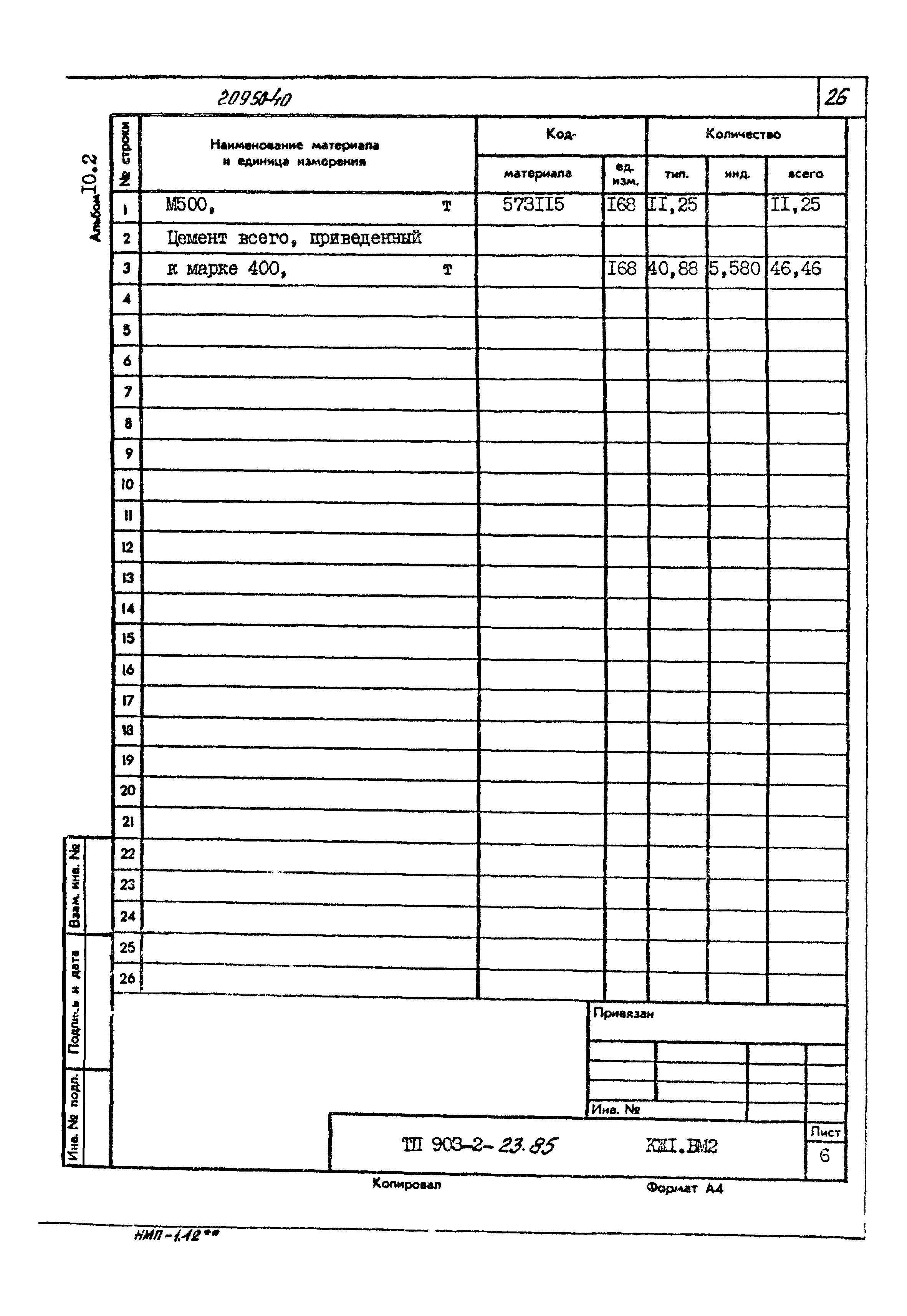 Типовой проект 903-2-23.85