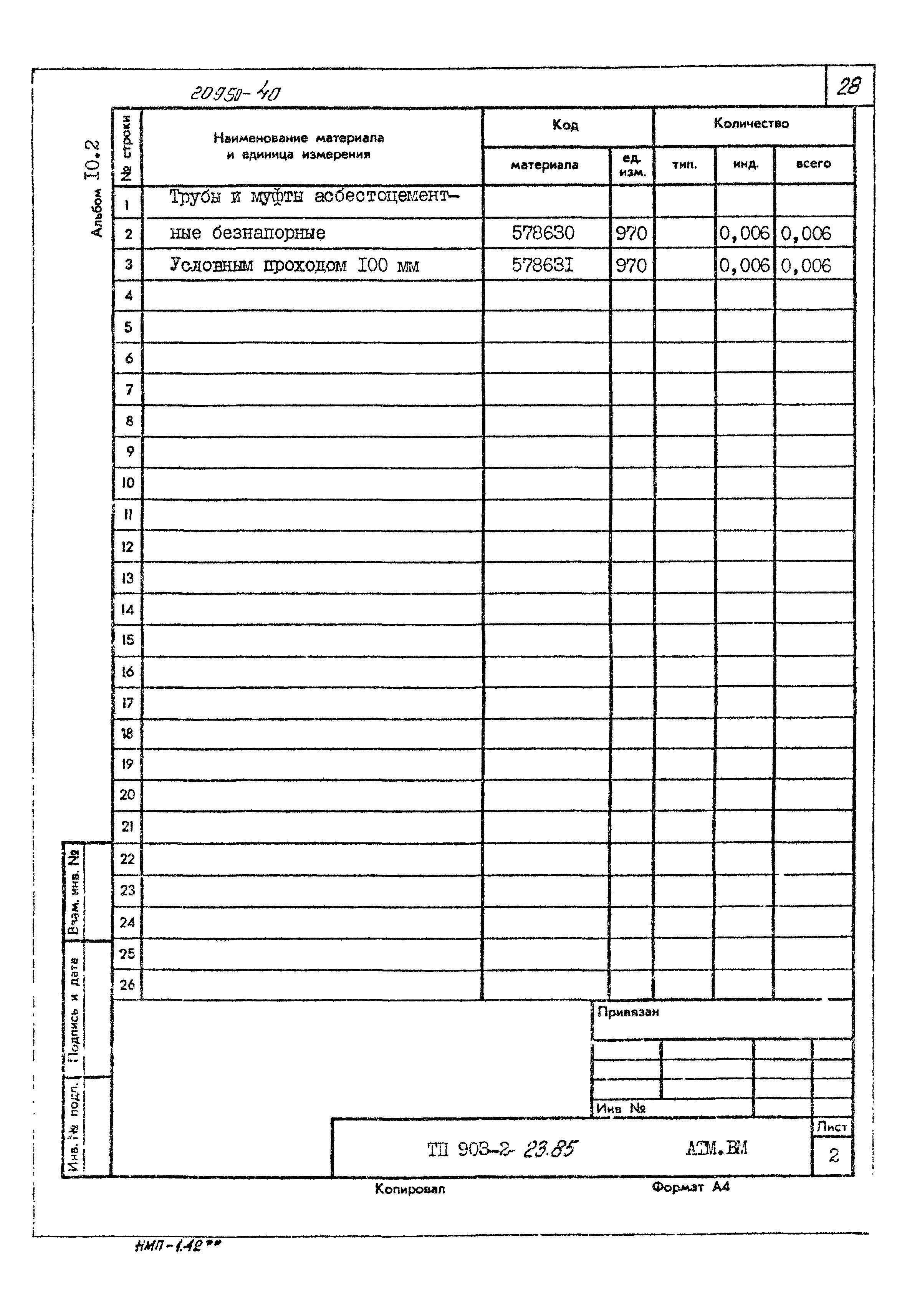 Типовой проект 903-2-23.85