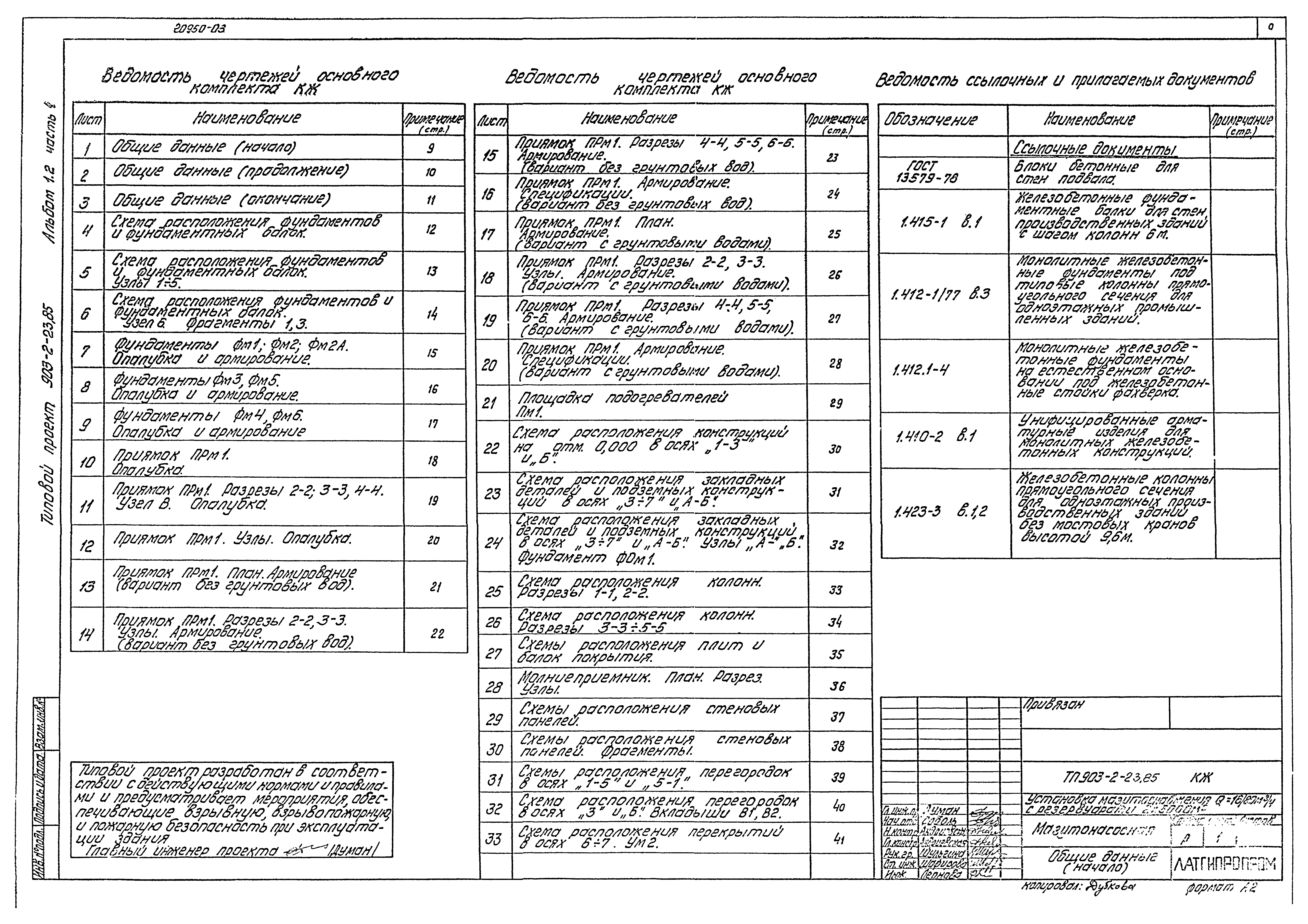 Типовой проект 903-2-23.85