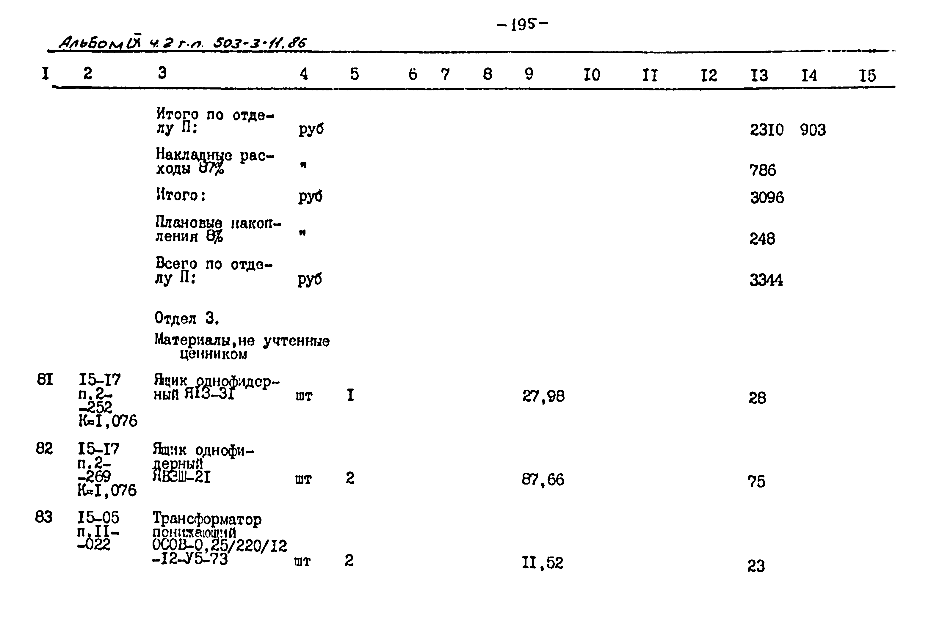 Типовой проект 503-3-11.86