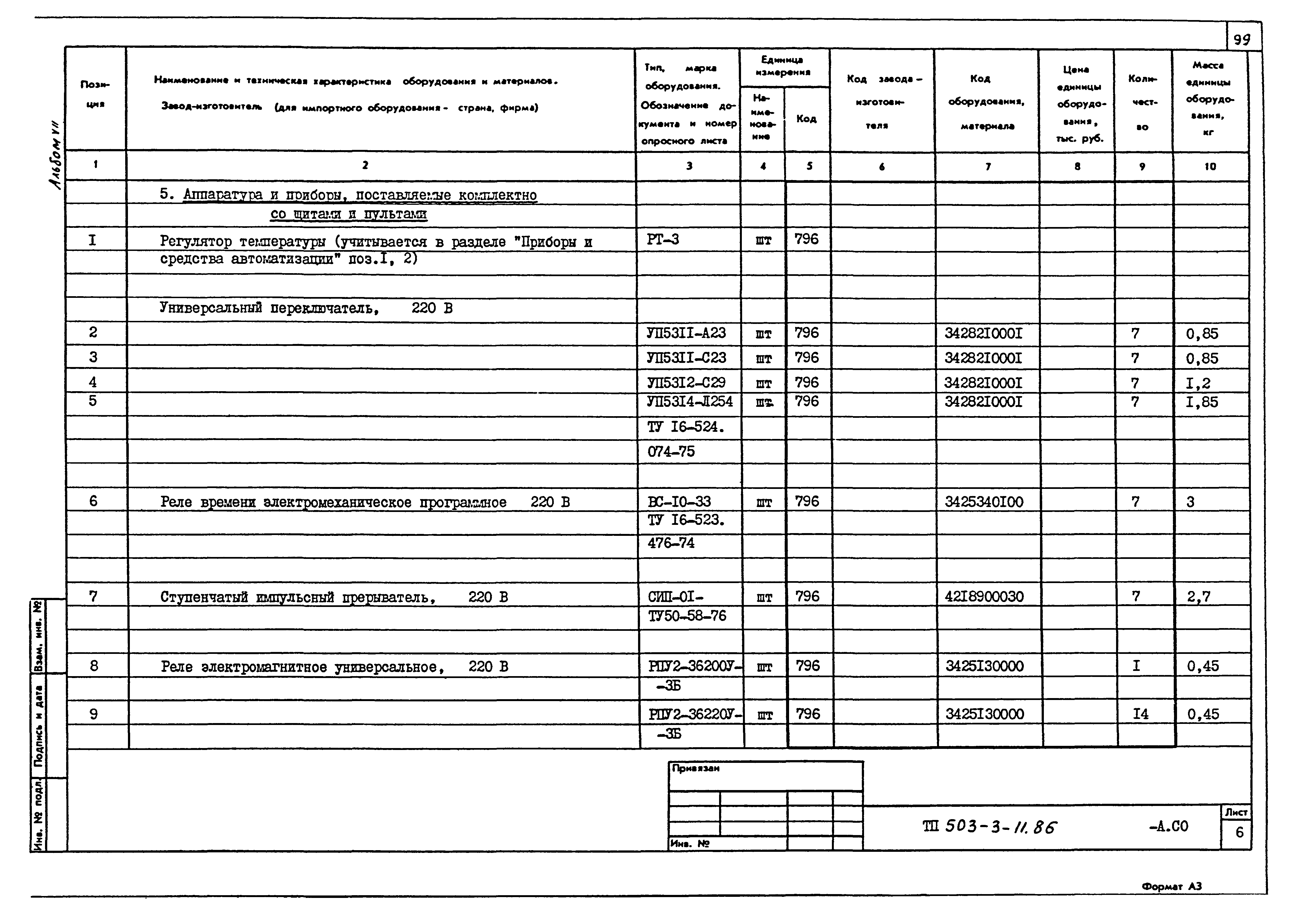 Типовой проект 503-3-11.86