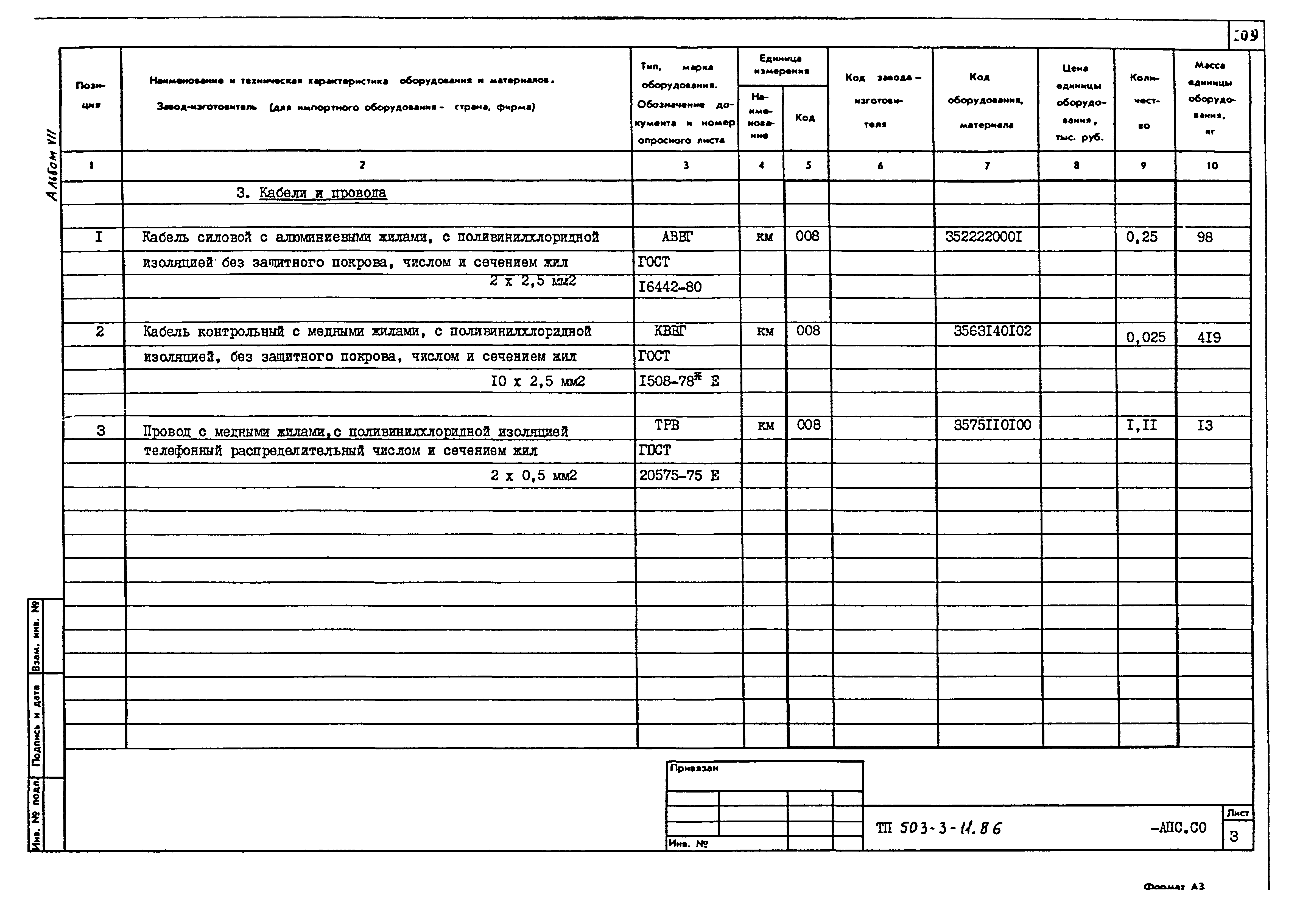 Типовой проект 503-3-11.86