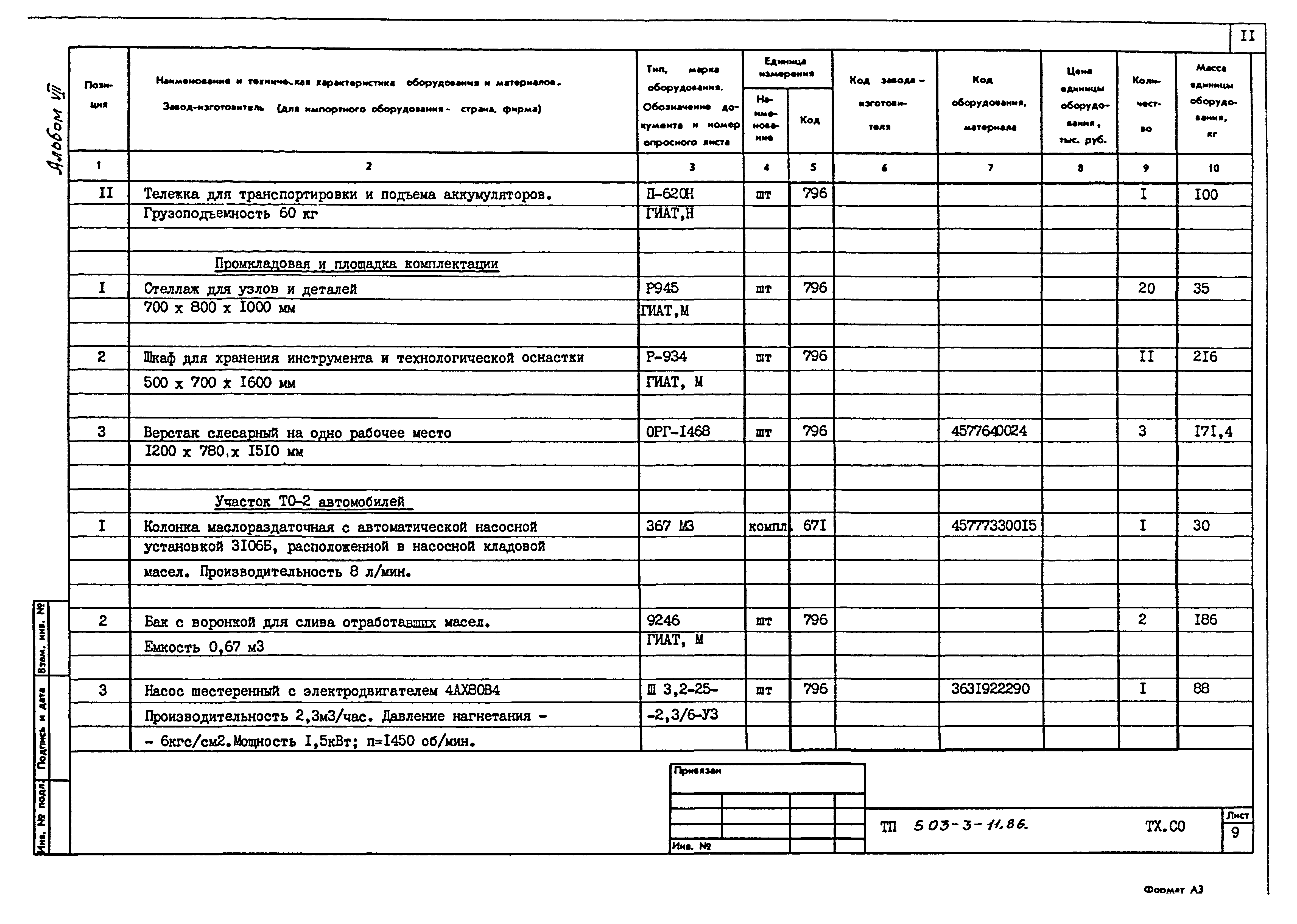 Типовой проект 503-3-11.86
