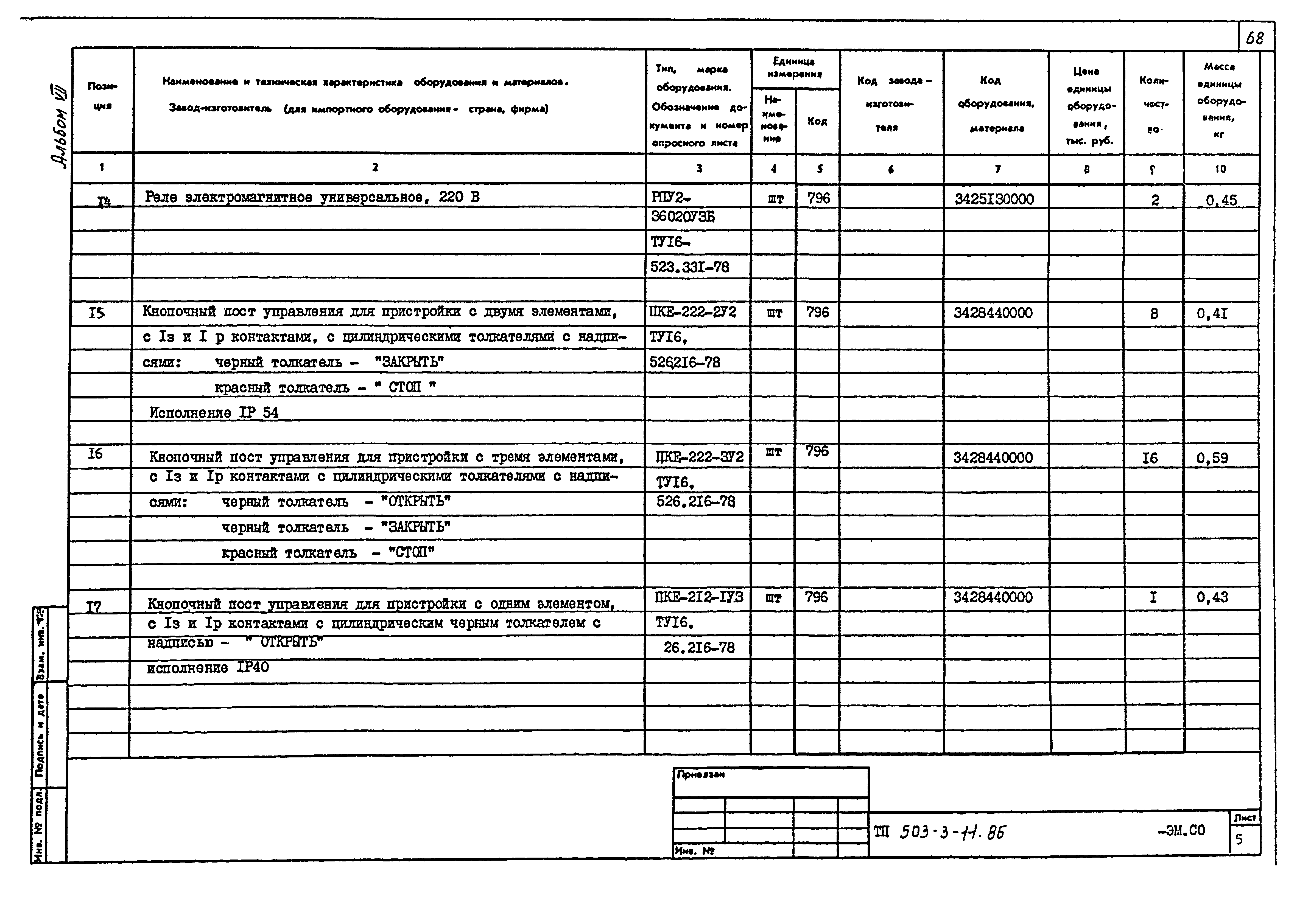 Типовой проект 503-3-11.86