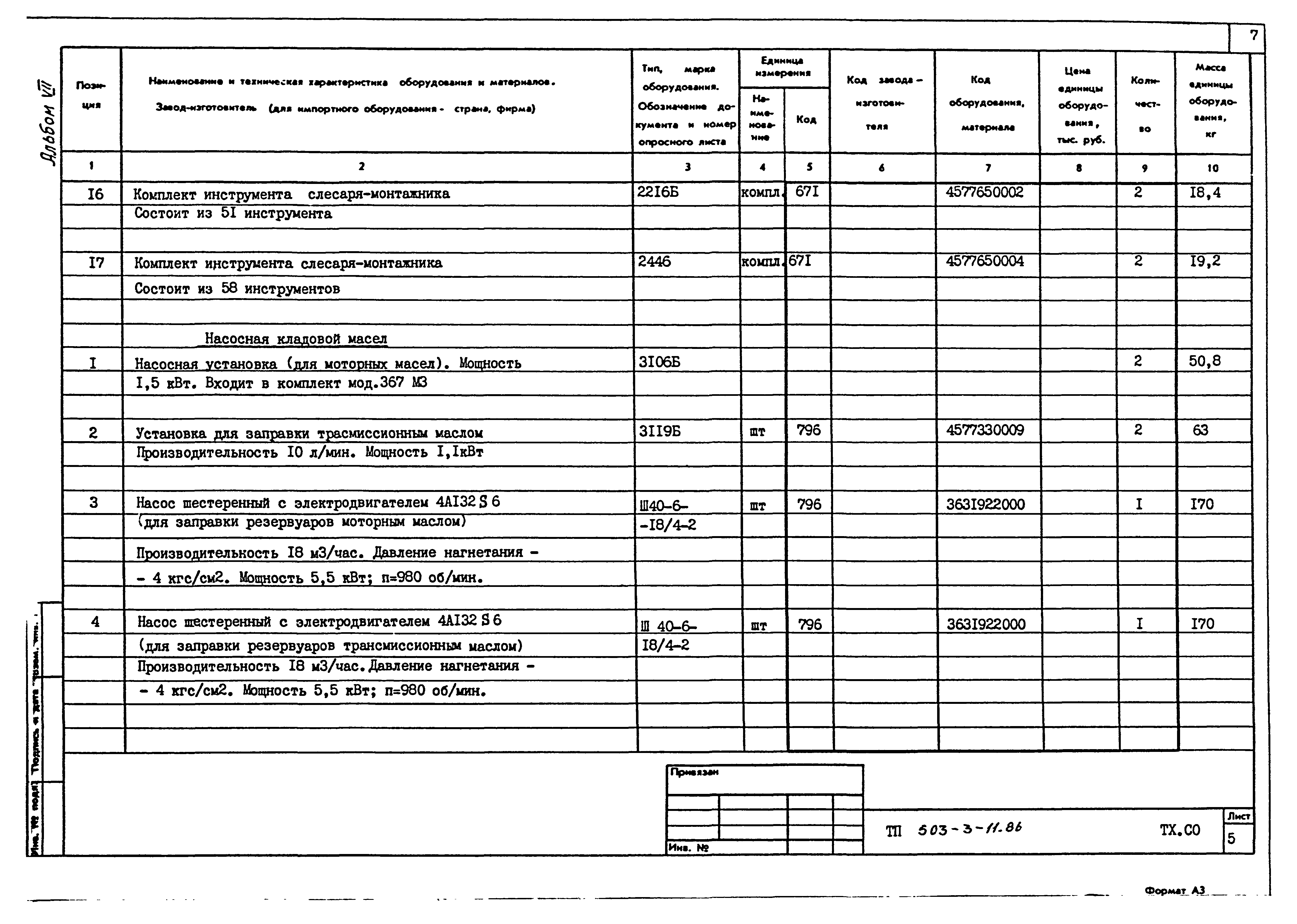 Типовой проект 503-3-11.86