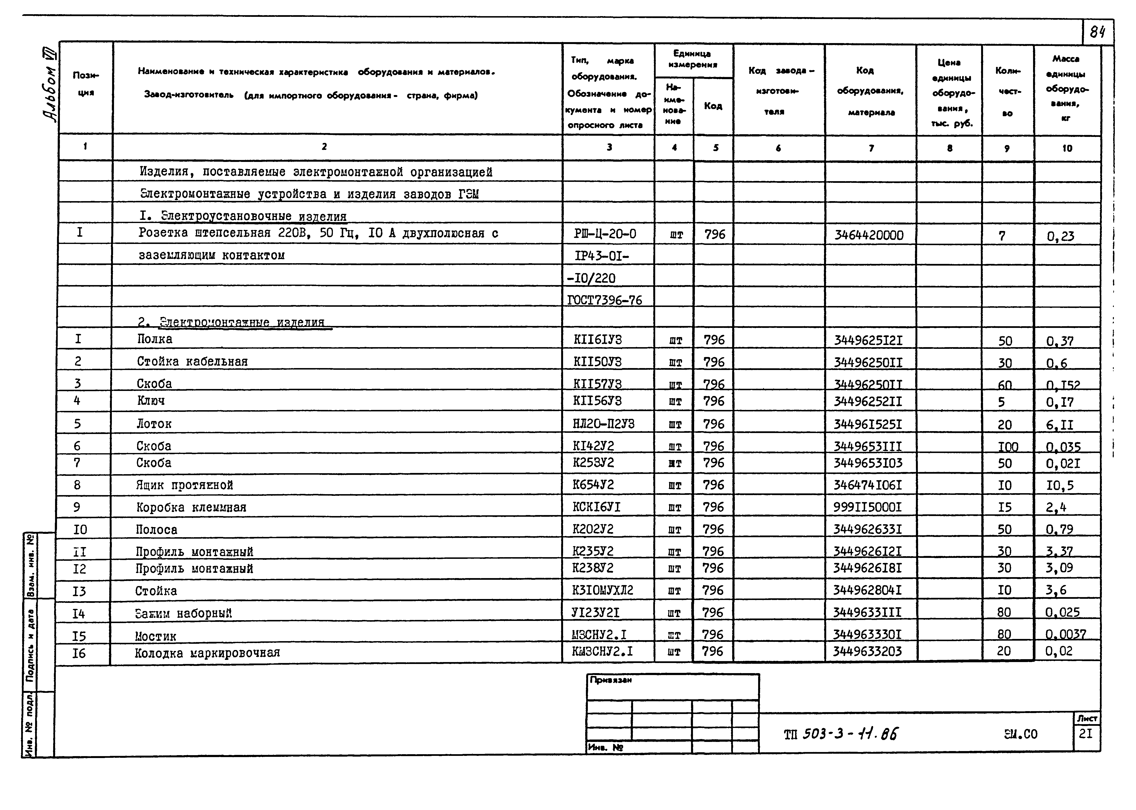 Типовой проект 503-3-11.86