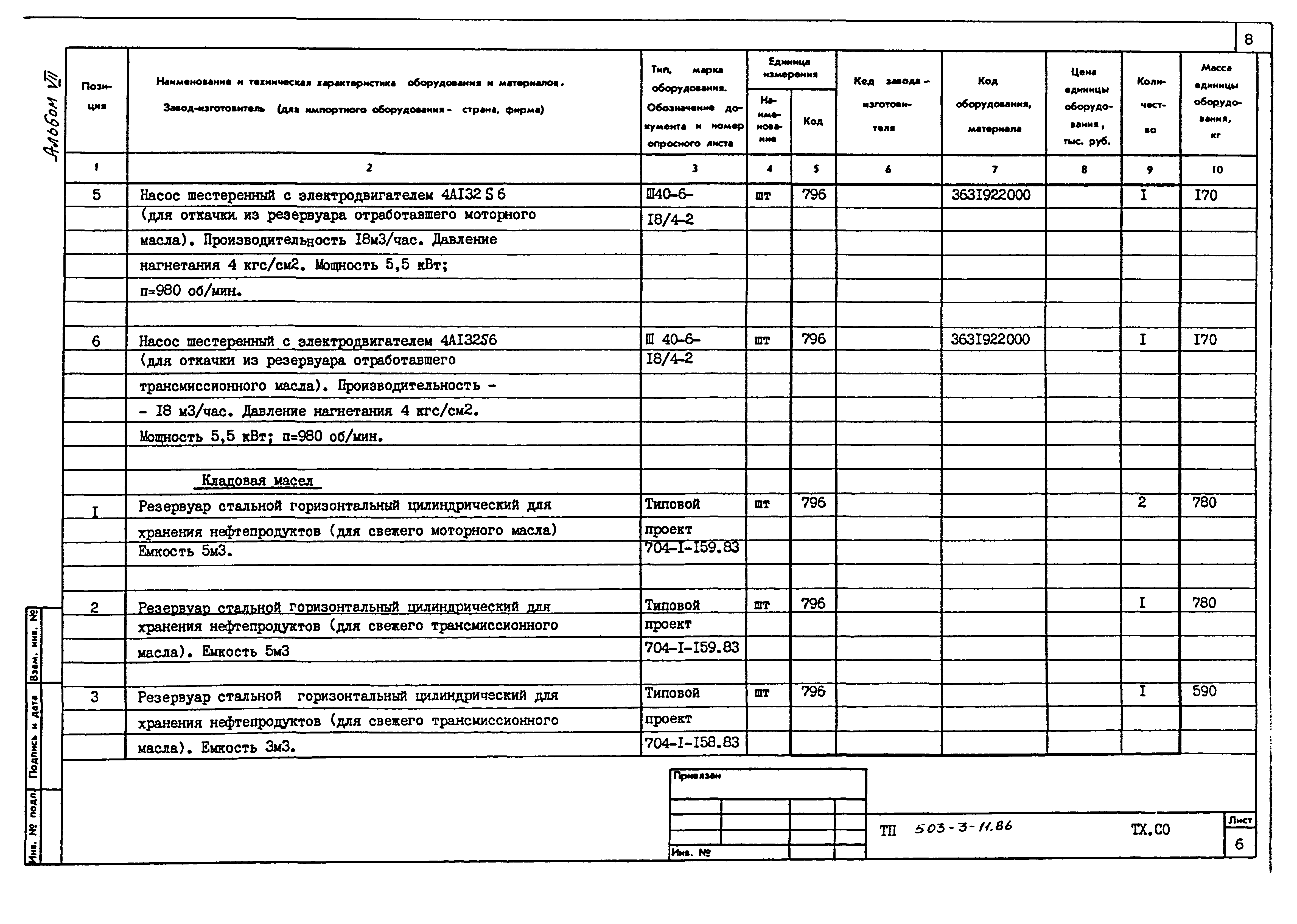 Типовой проект 503-3-11.86
