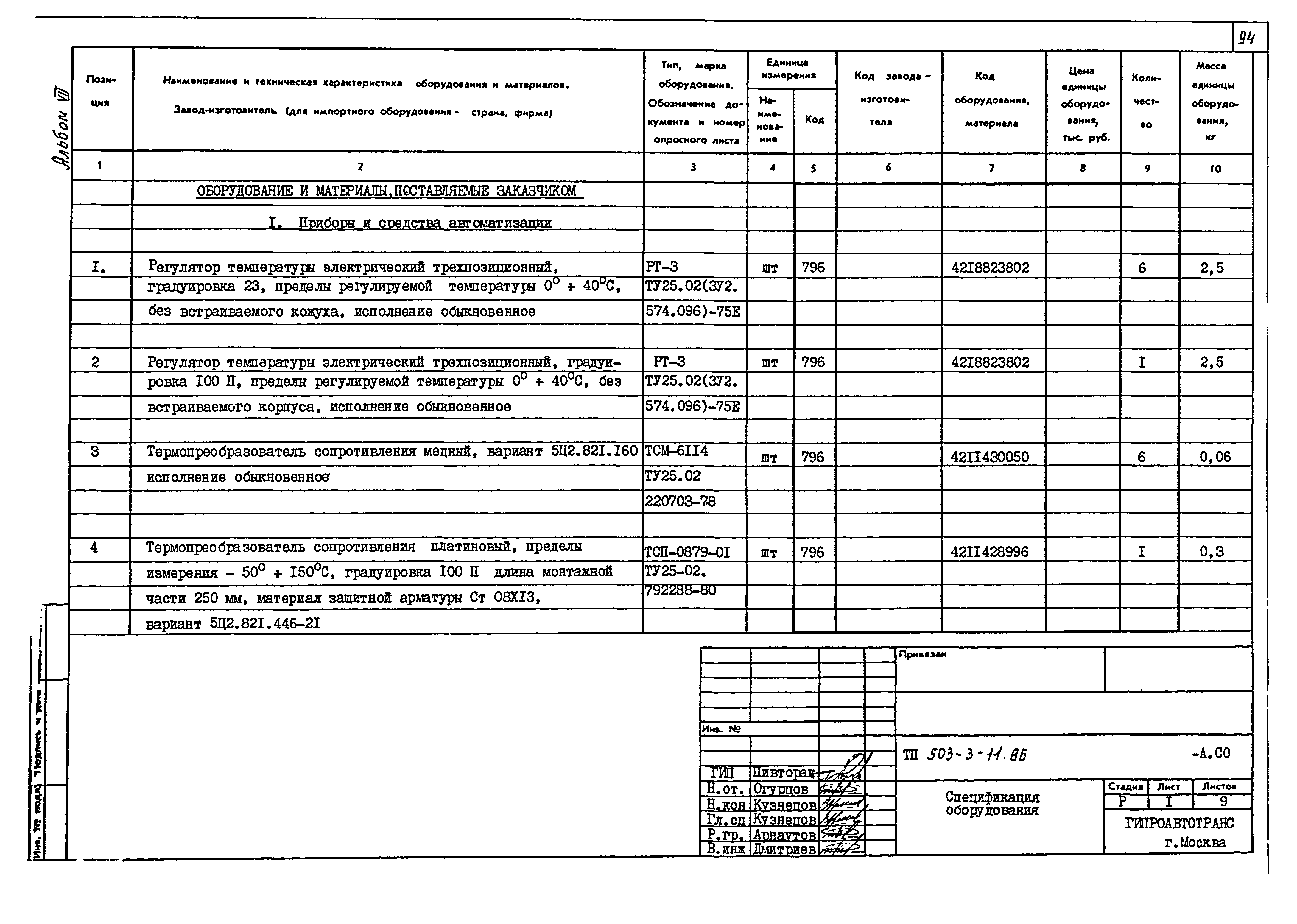 Типовой проект 503-3-11.86