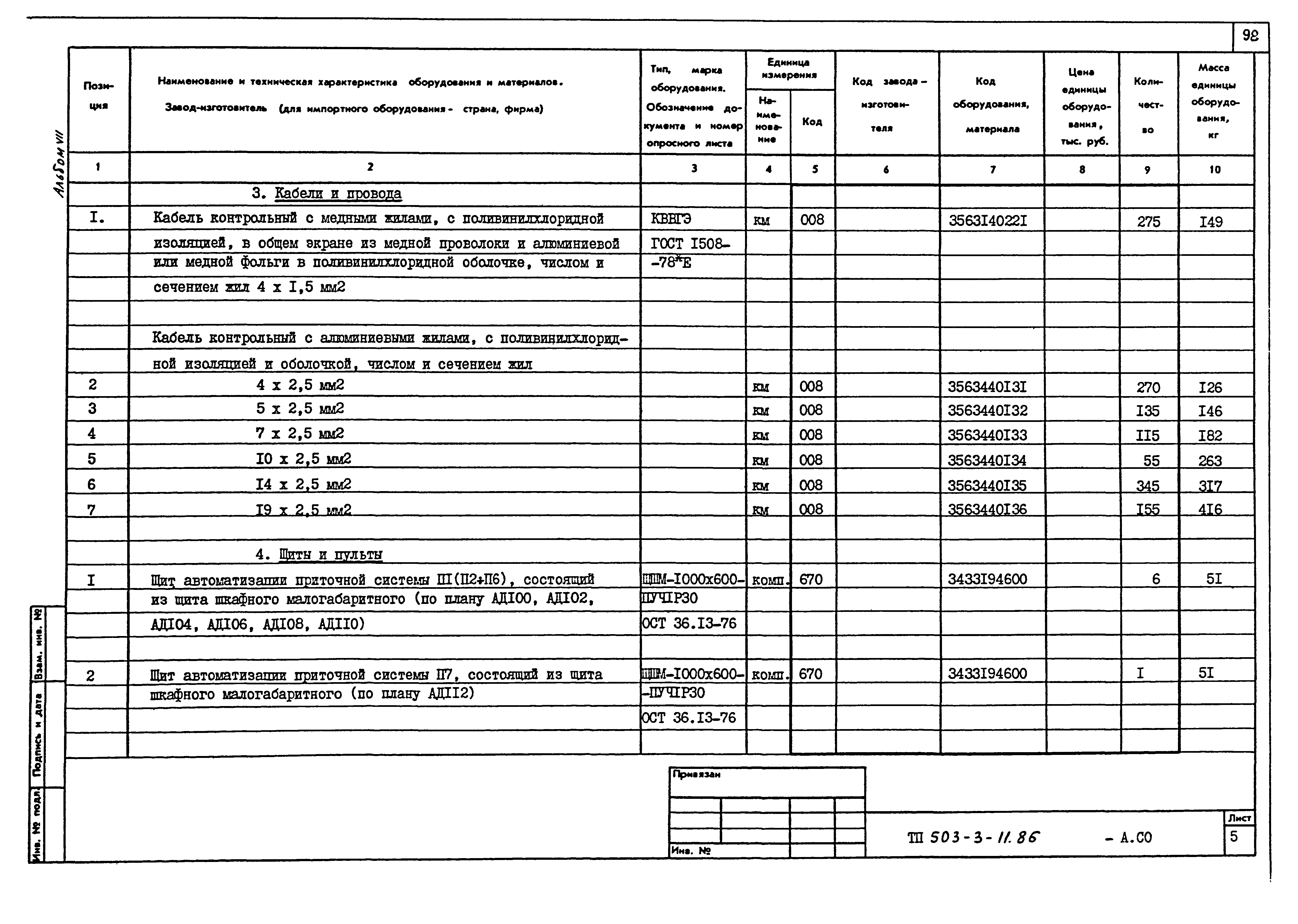 Типовой проект 503-3-11.86