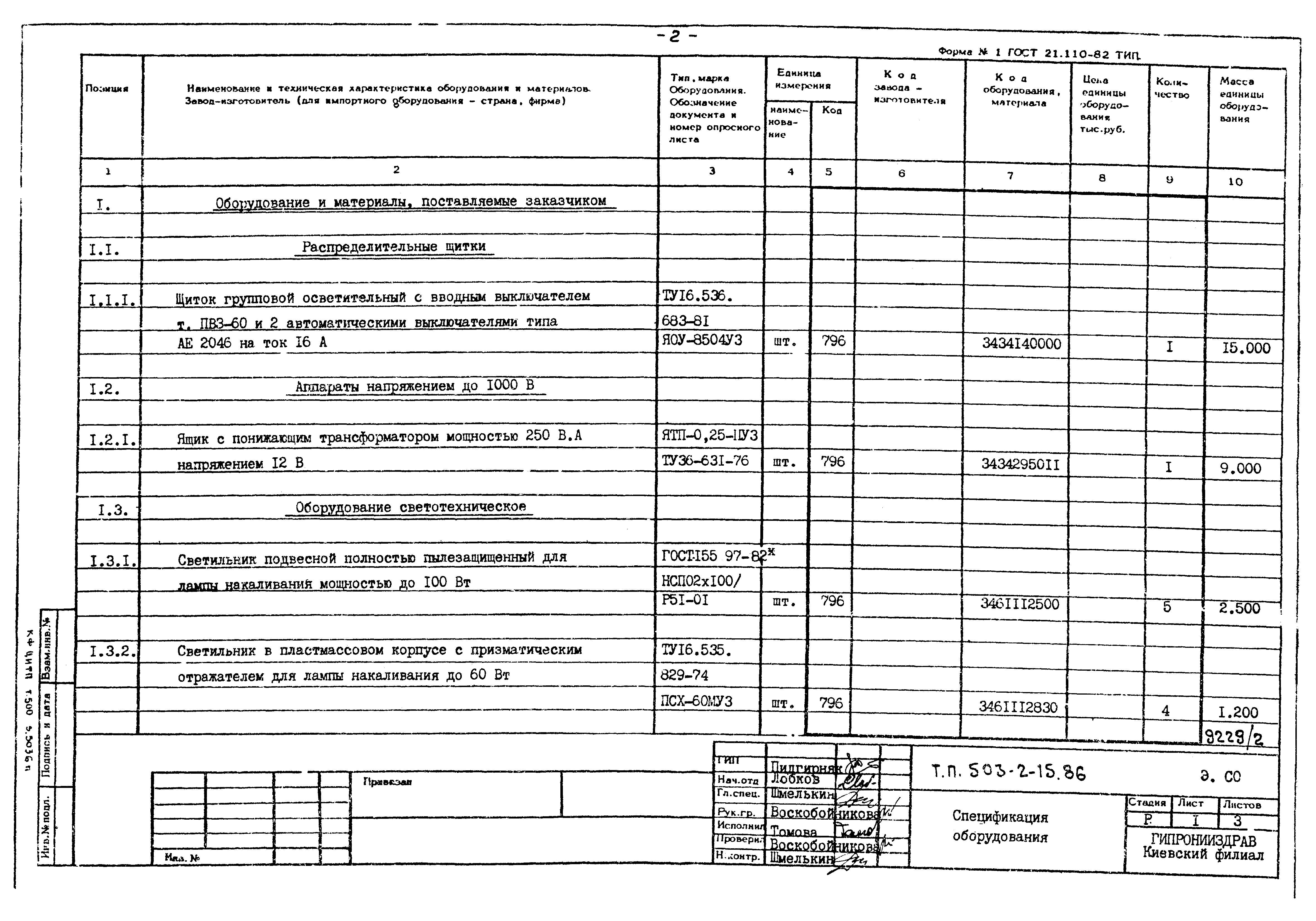 Типовой проект 503-2-15.86