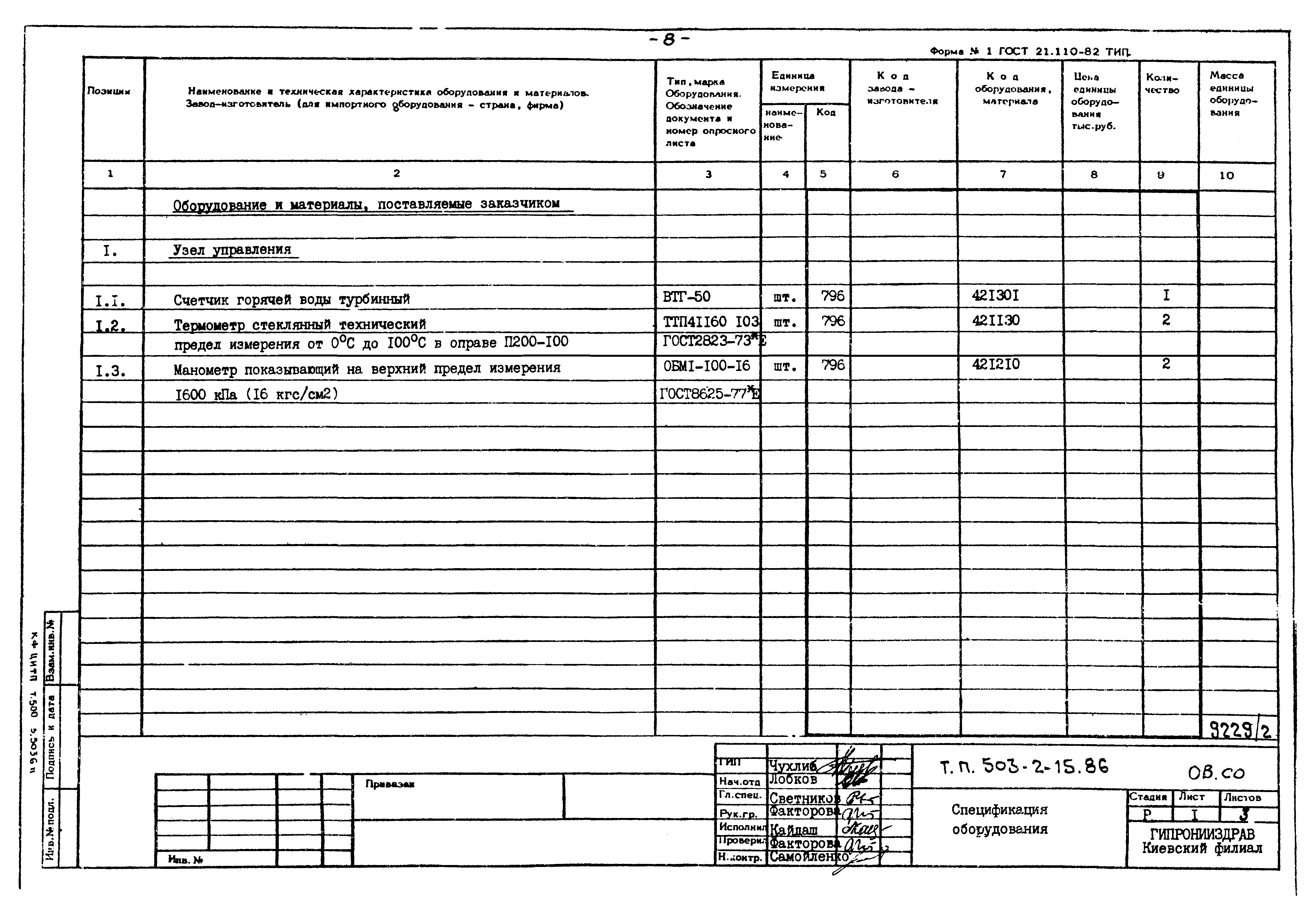 Типовой проект 503-2-15.86