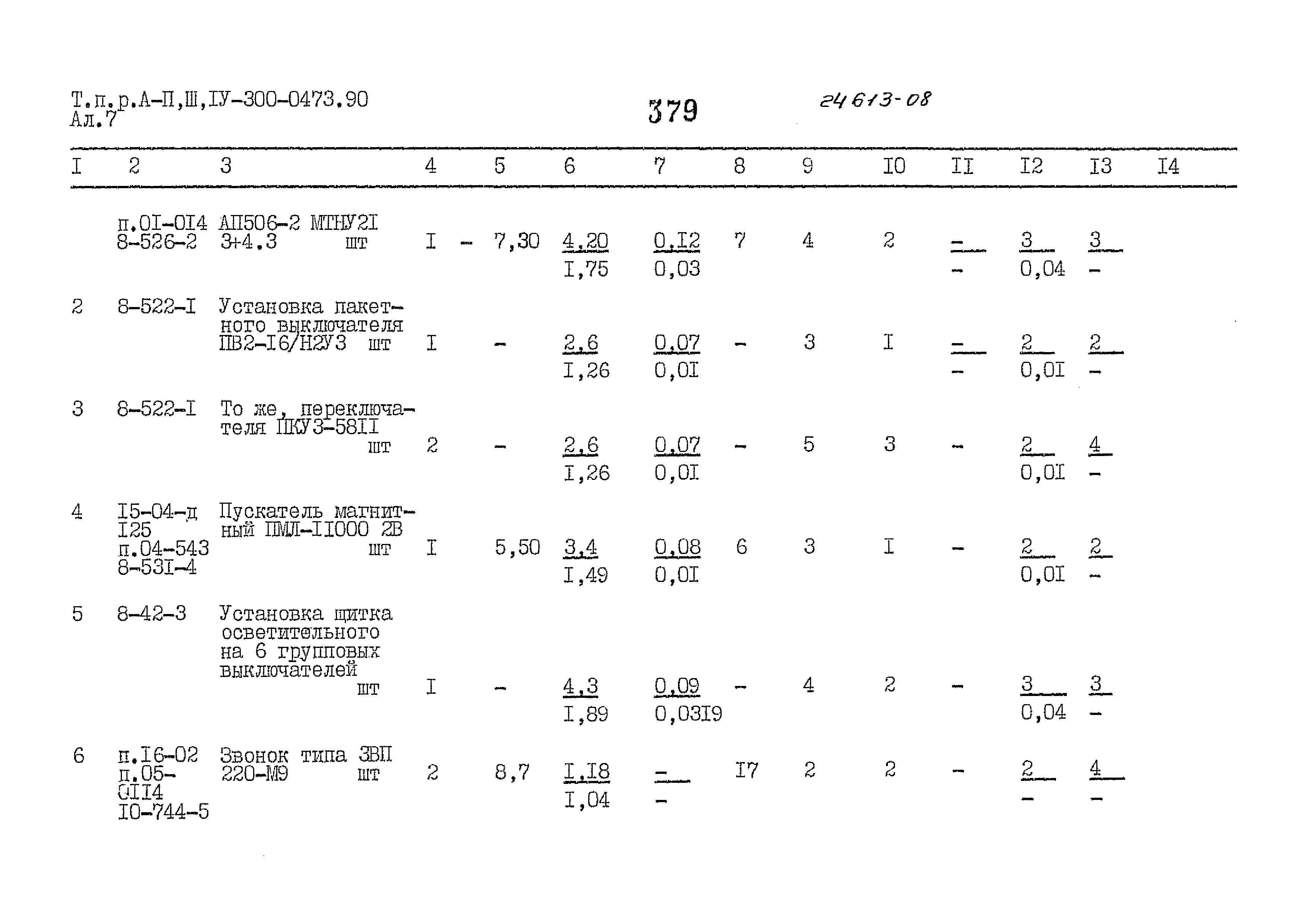 Типовые проектные решения А-II,III,IV-300-0473.90