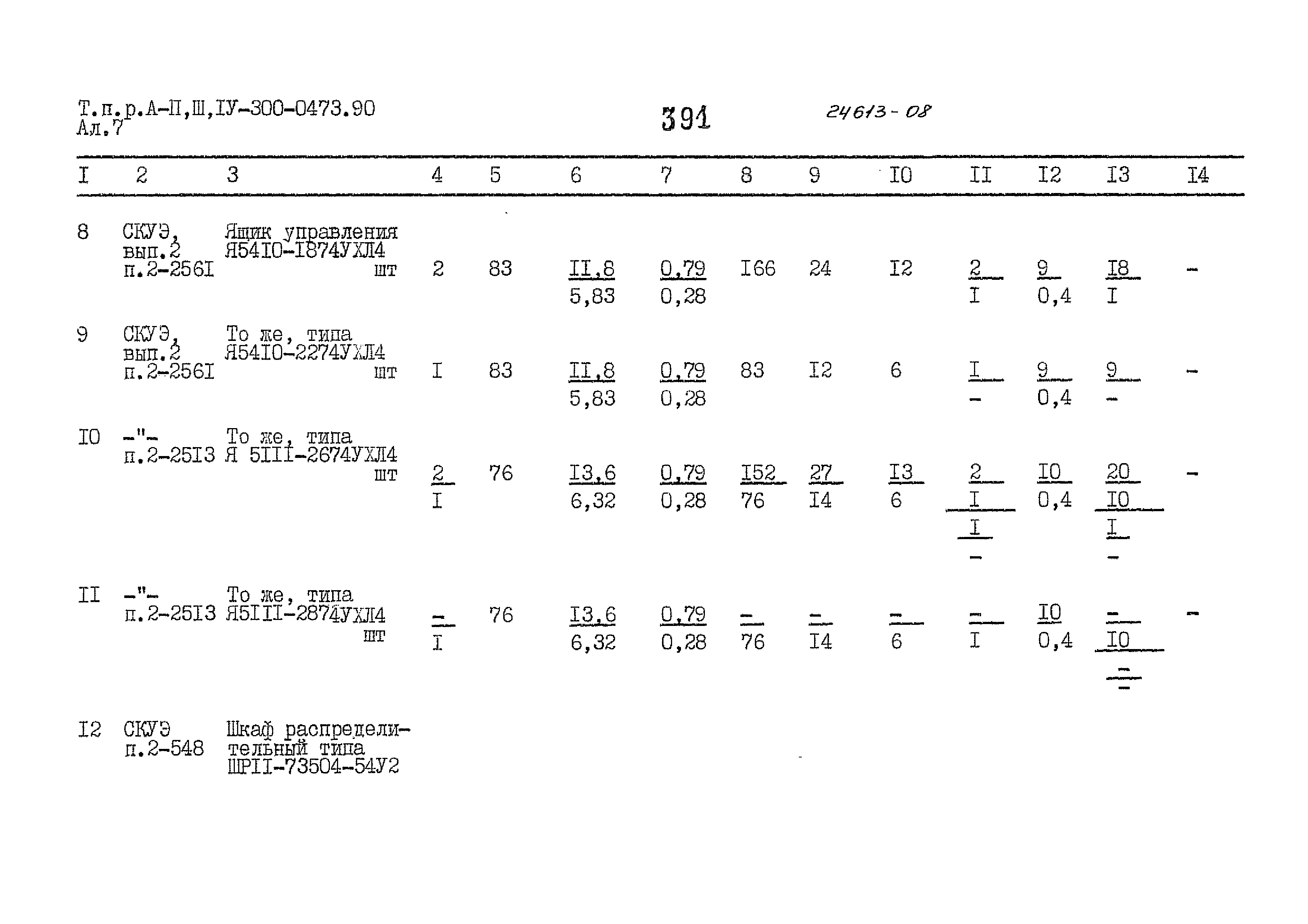 Типовые проектные решения А-II,III,IV-300-0473.90