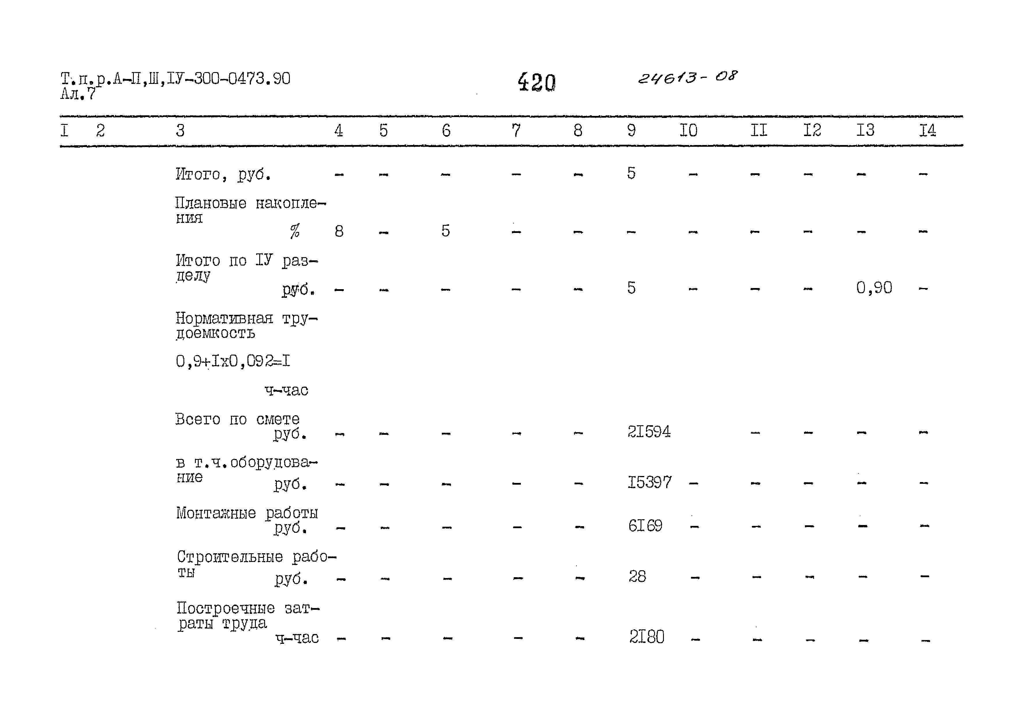 Типовые проектные решения А-II,III,IV-300-0473.90