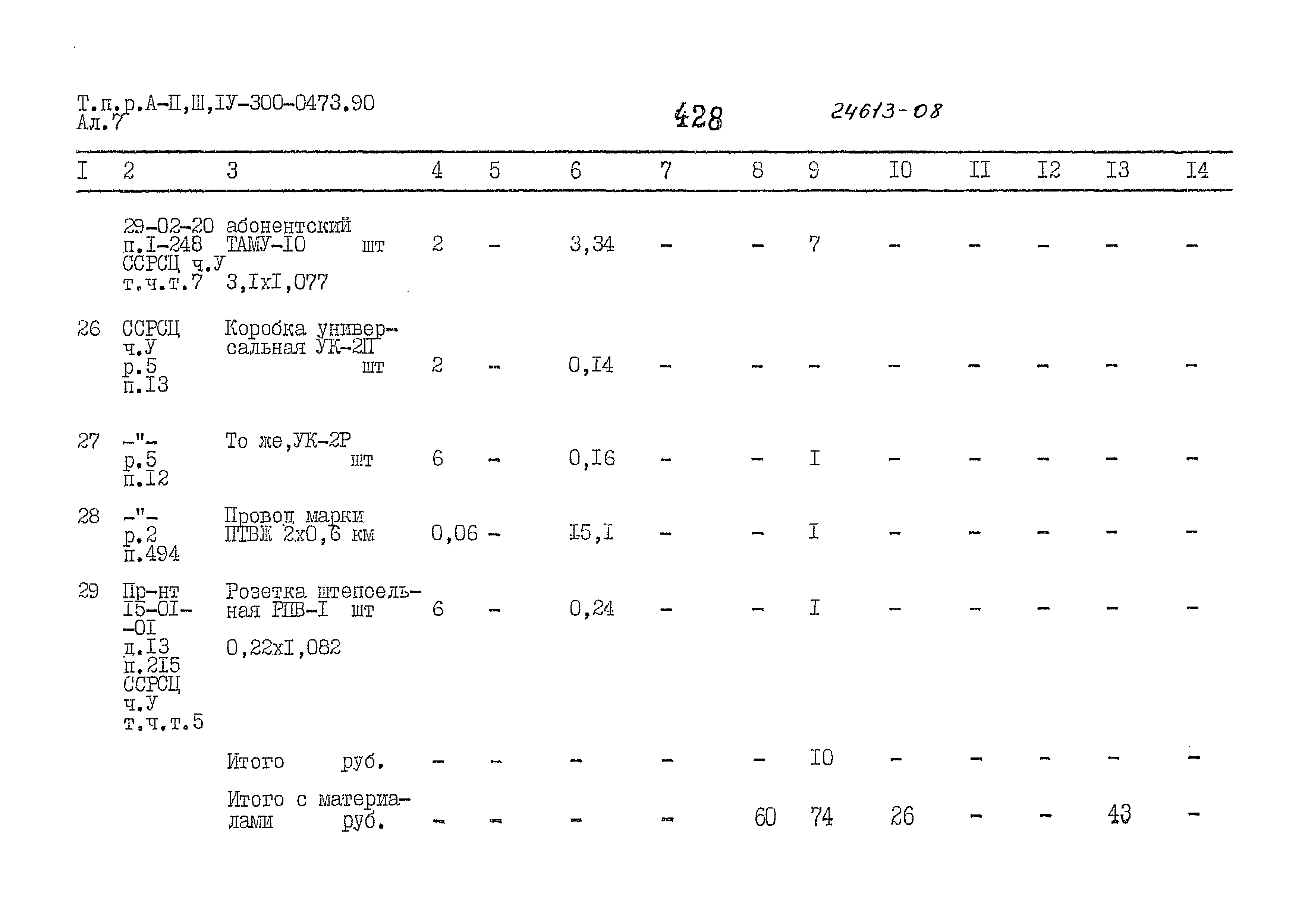 Типовые проектные решения А-II,III,IV-300-0473.90