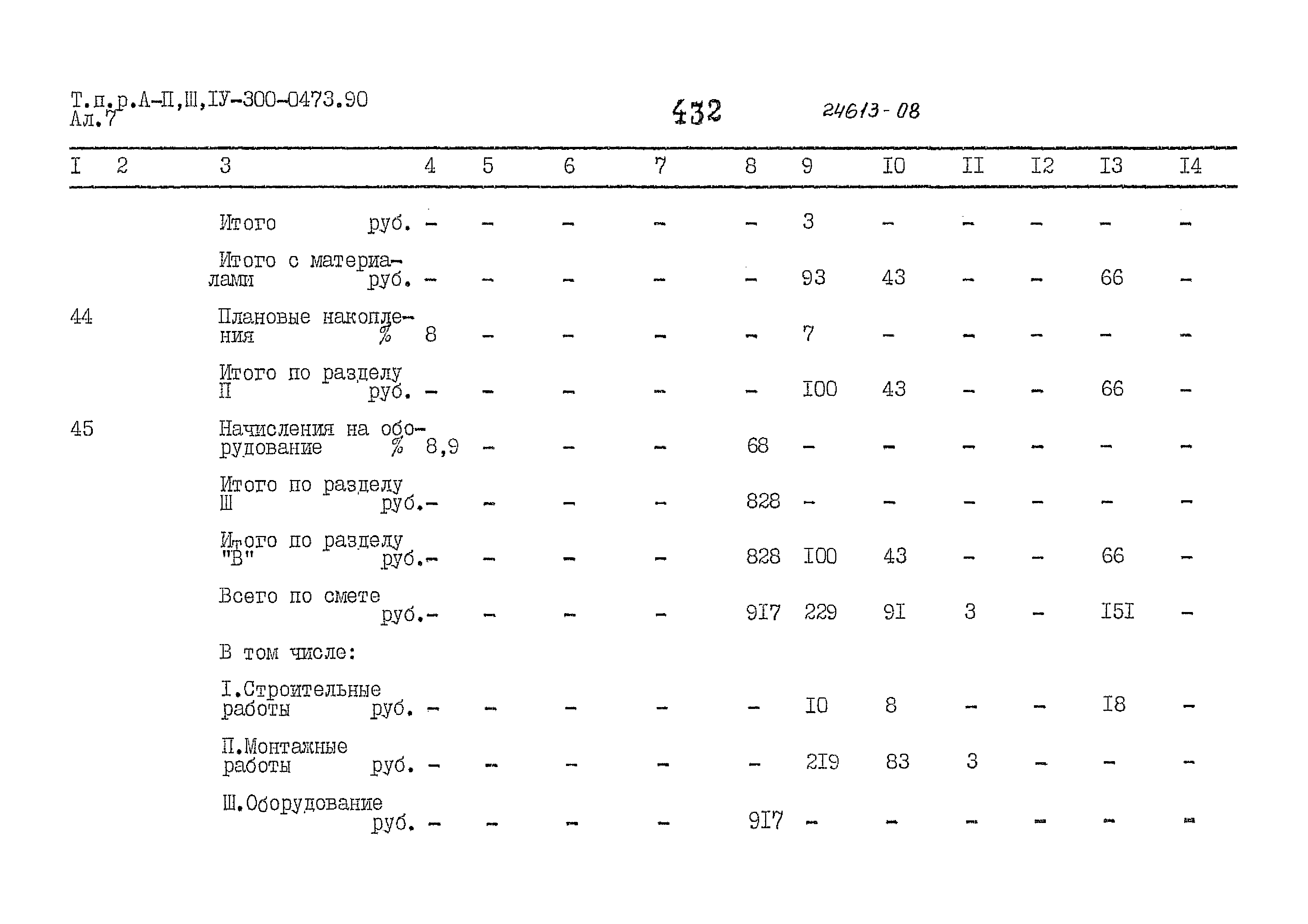 Типовые проектные решения А-II,III,IV-300-0473.90