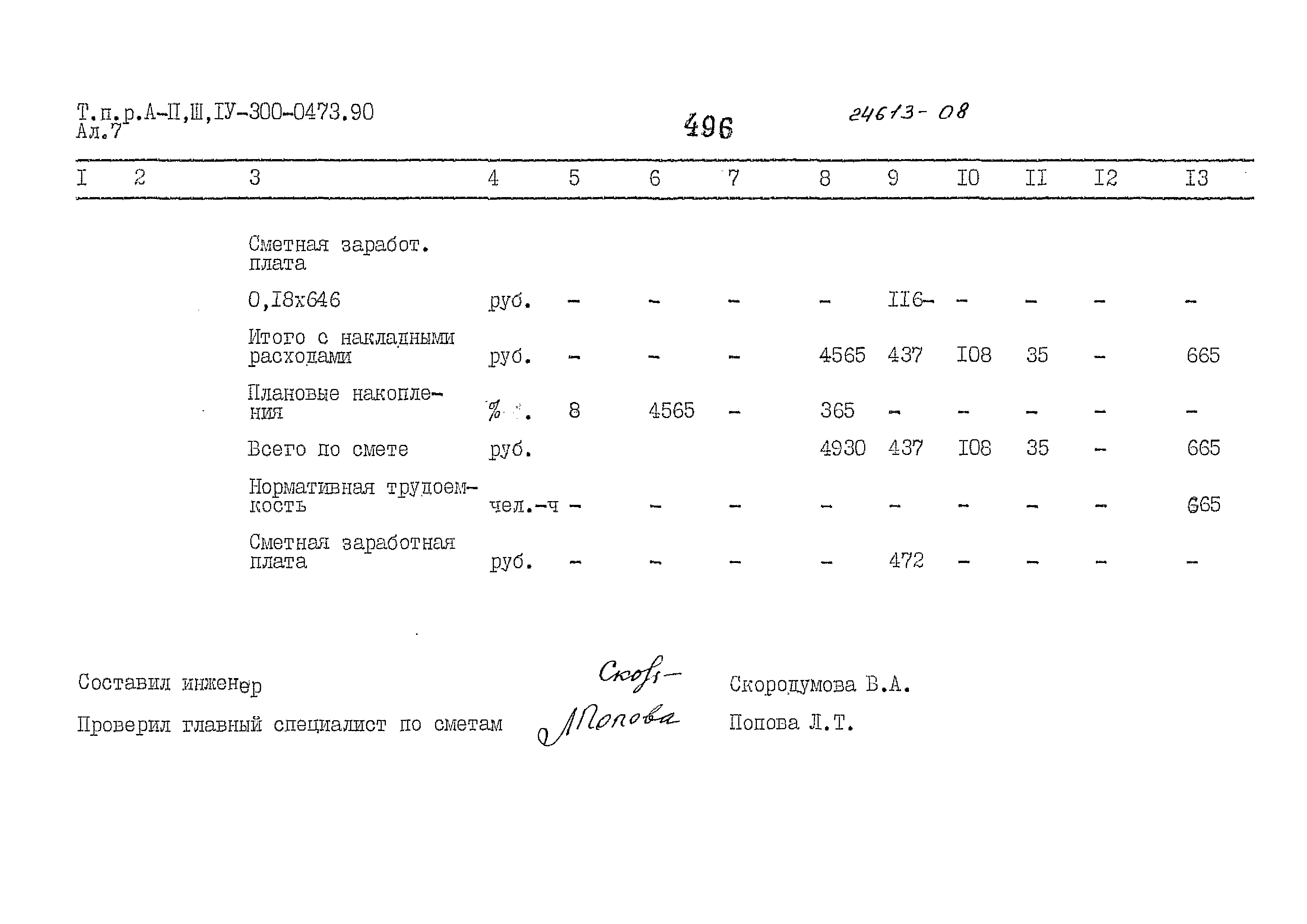 Типовые проектные решения А-II,III,IV-300-0473.90