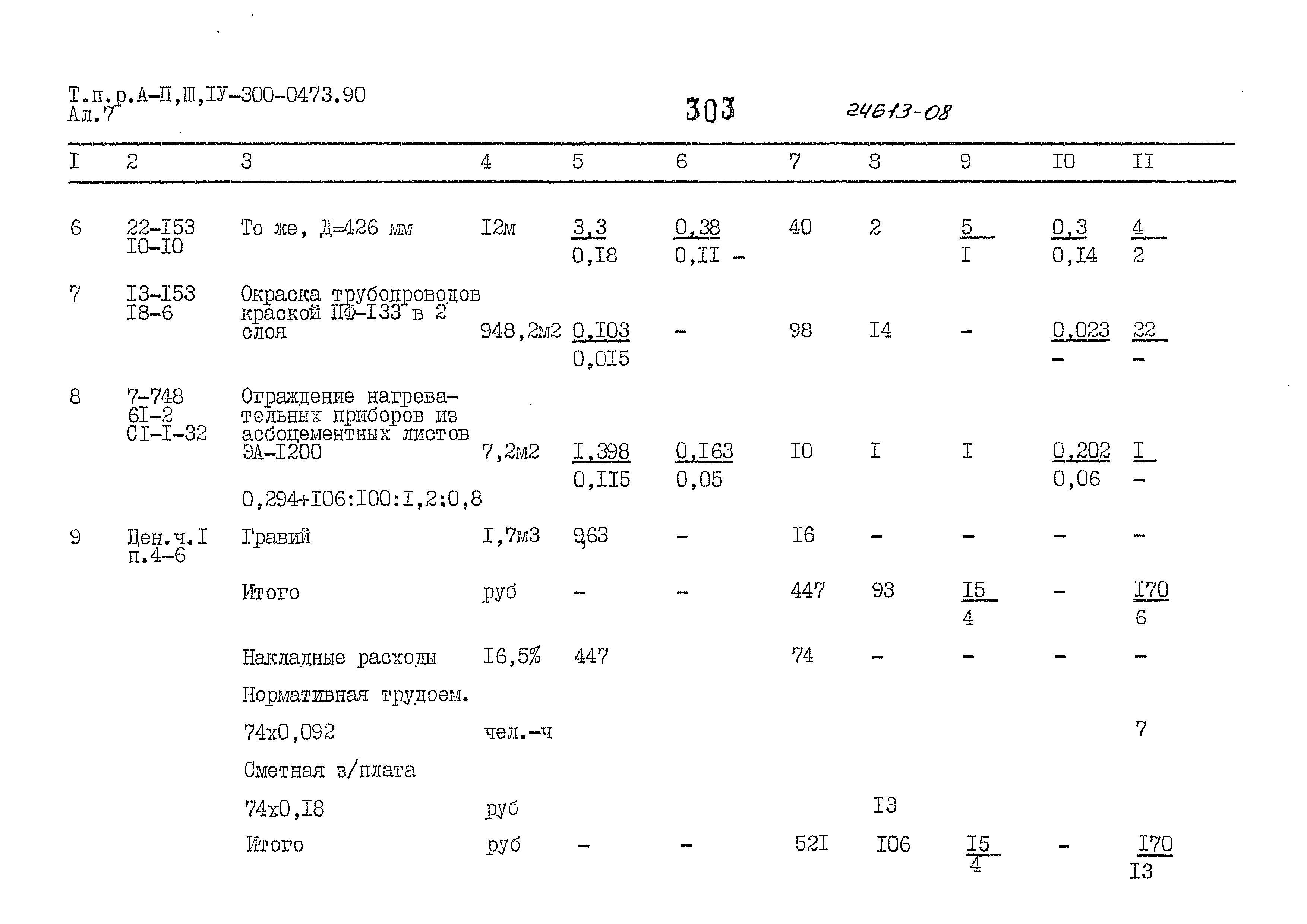 Типовые проектные решения А-II,III,IV-300-0473.90