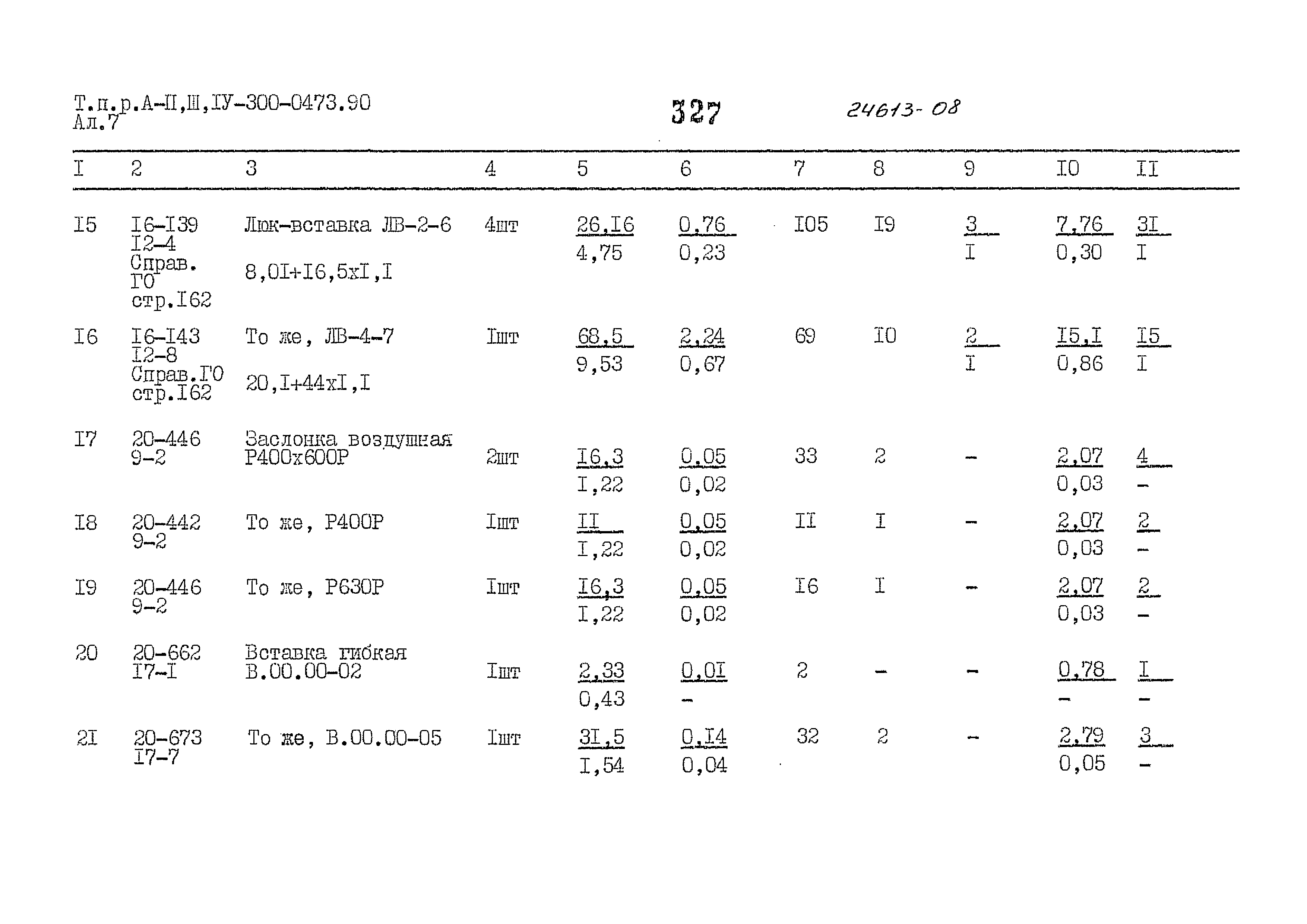 Типовые проектные решения А-II,III,IV-300-0473.90