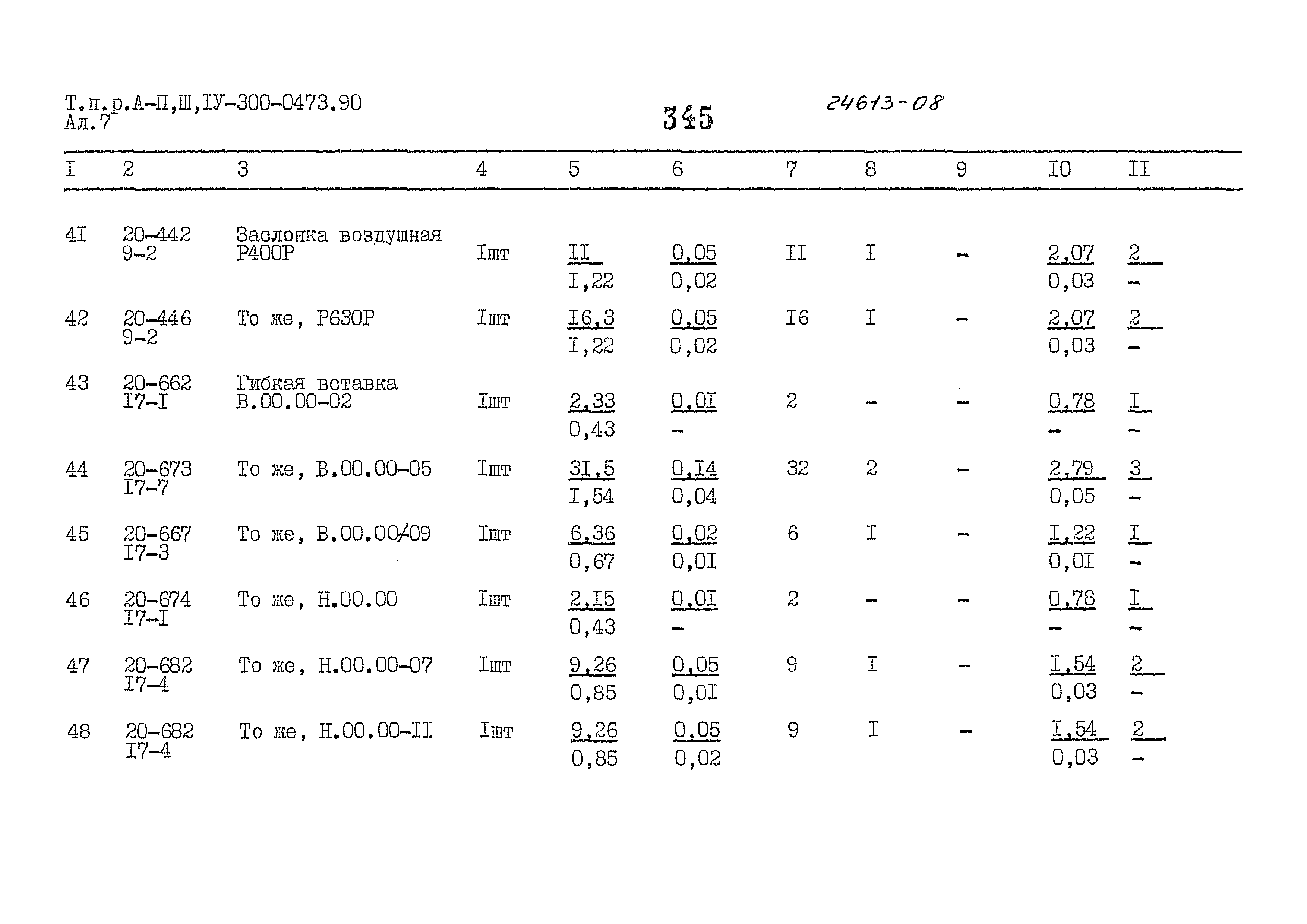 Типовые проектные решения А-II,III,IV-300-0473.90