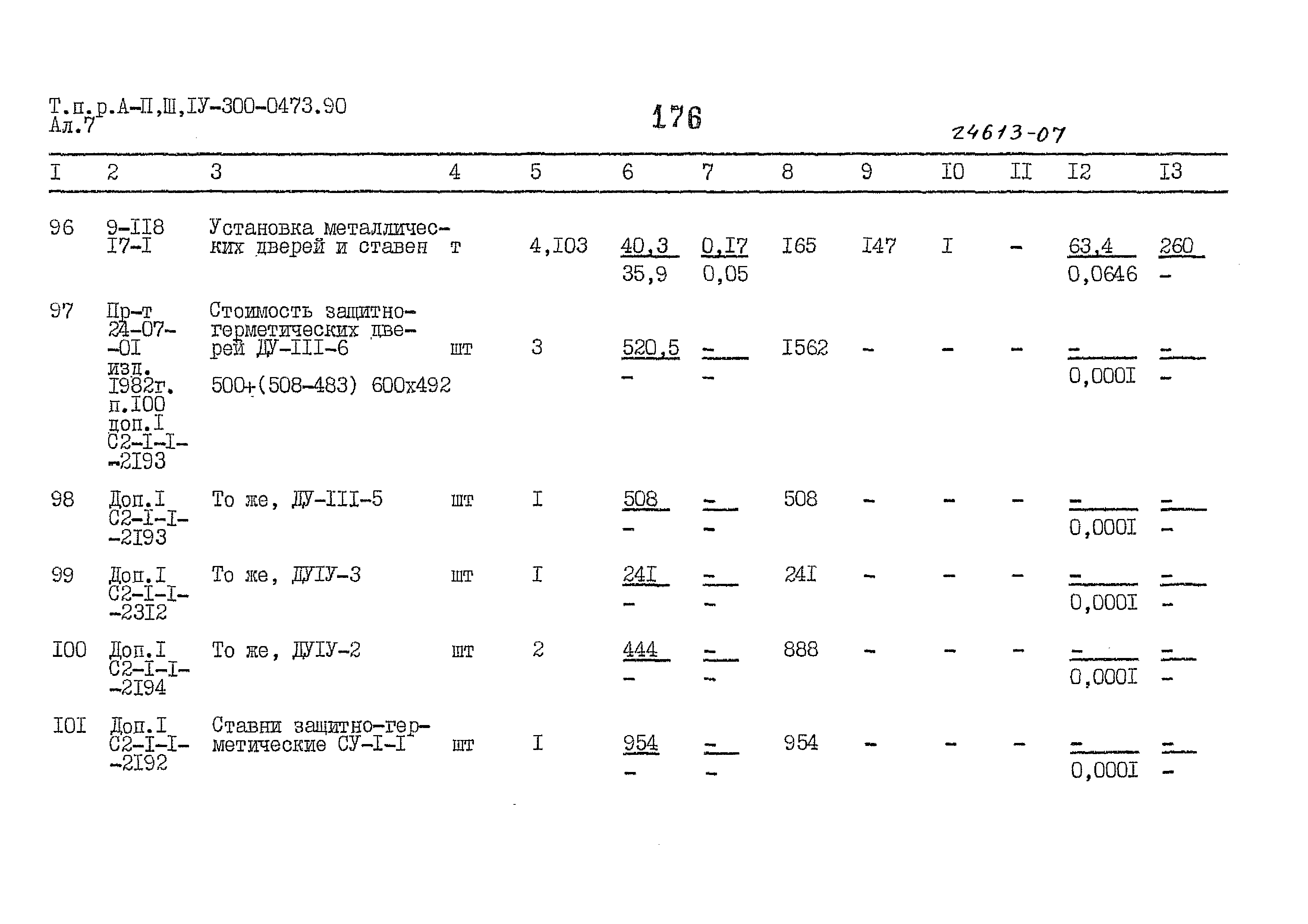 Типовые проектные решения А-II,III,IV-300-0473.90