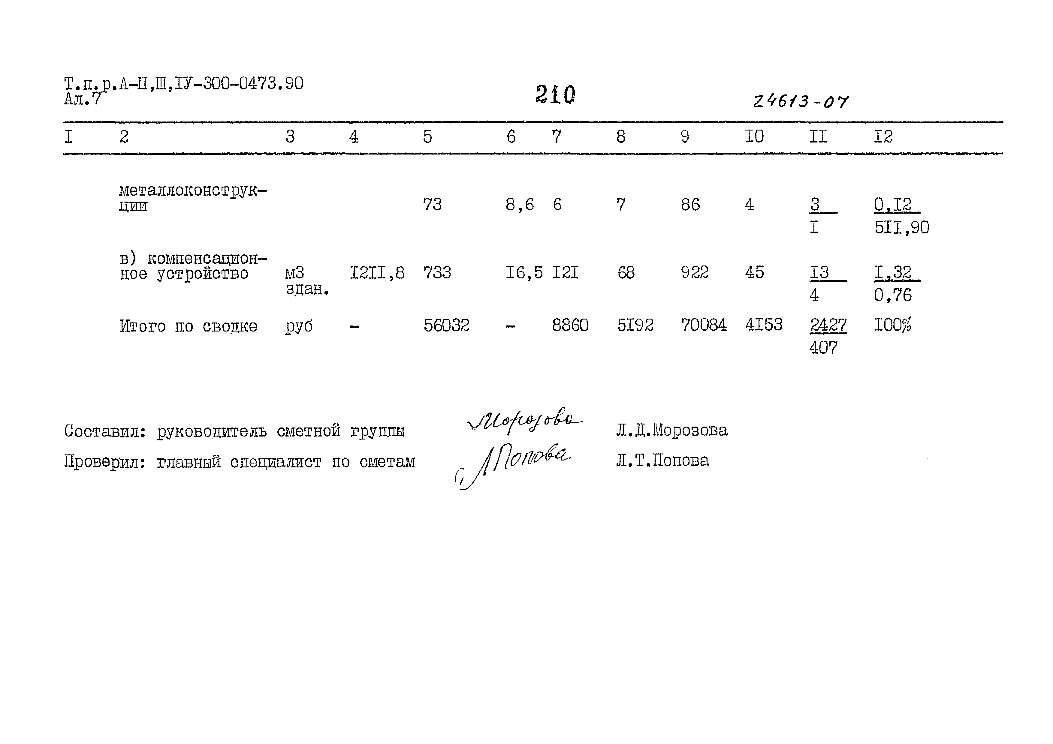 Типовые проектные решения А-II,III,IV-300-0473.90