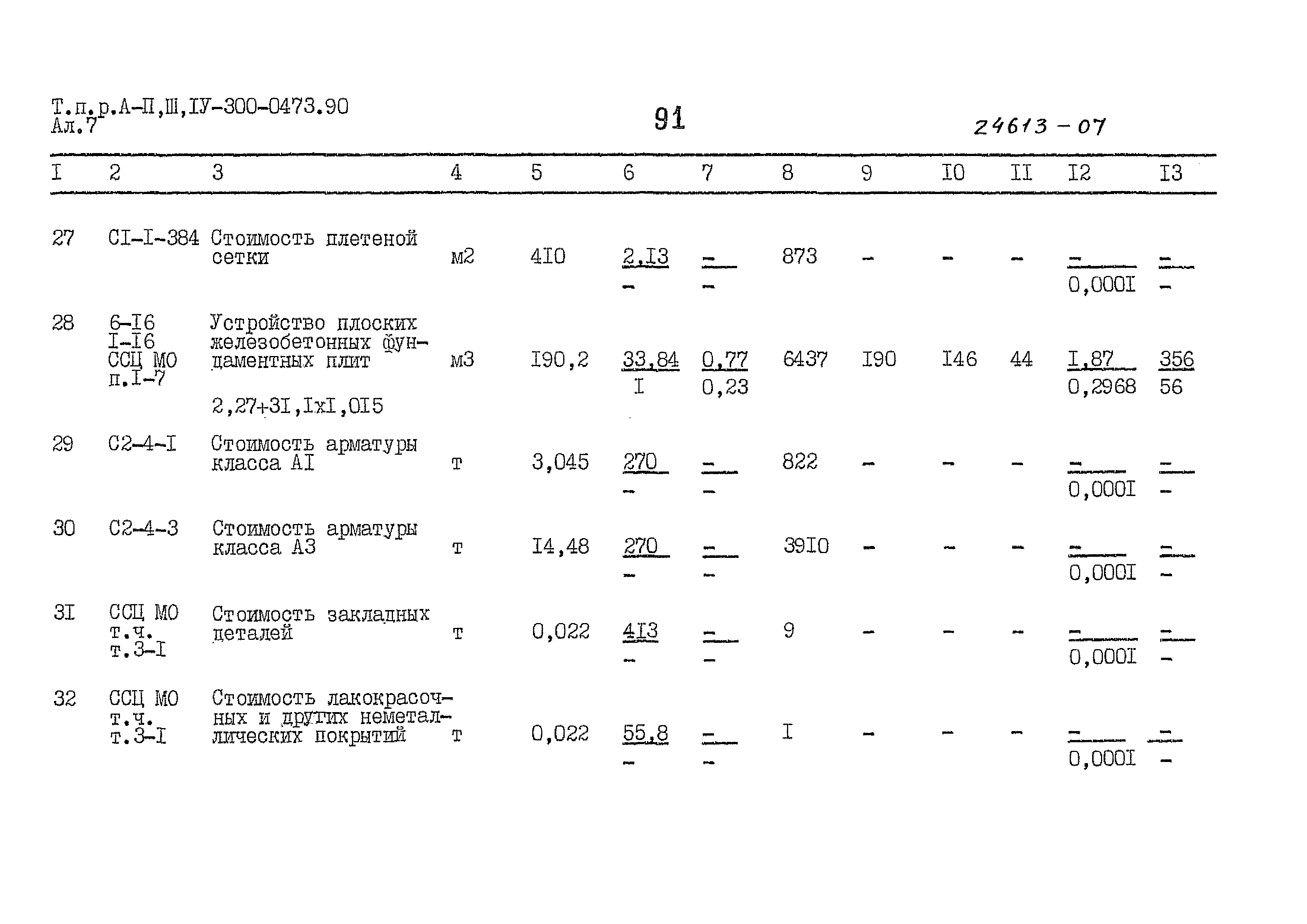 Типовые проектные решения А-II,III,IV-300-0473.90