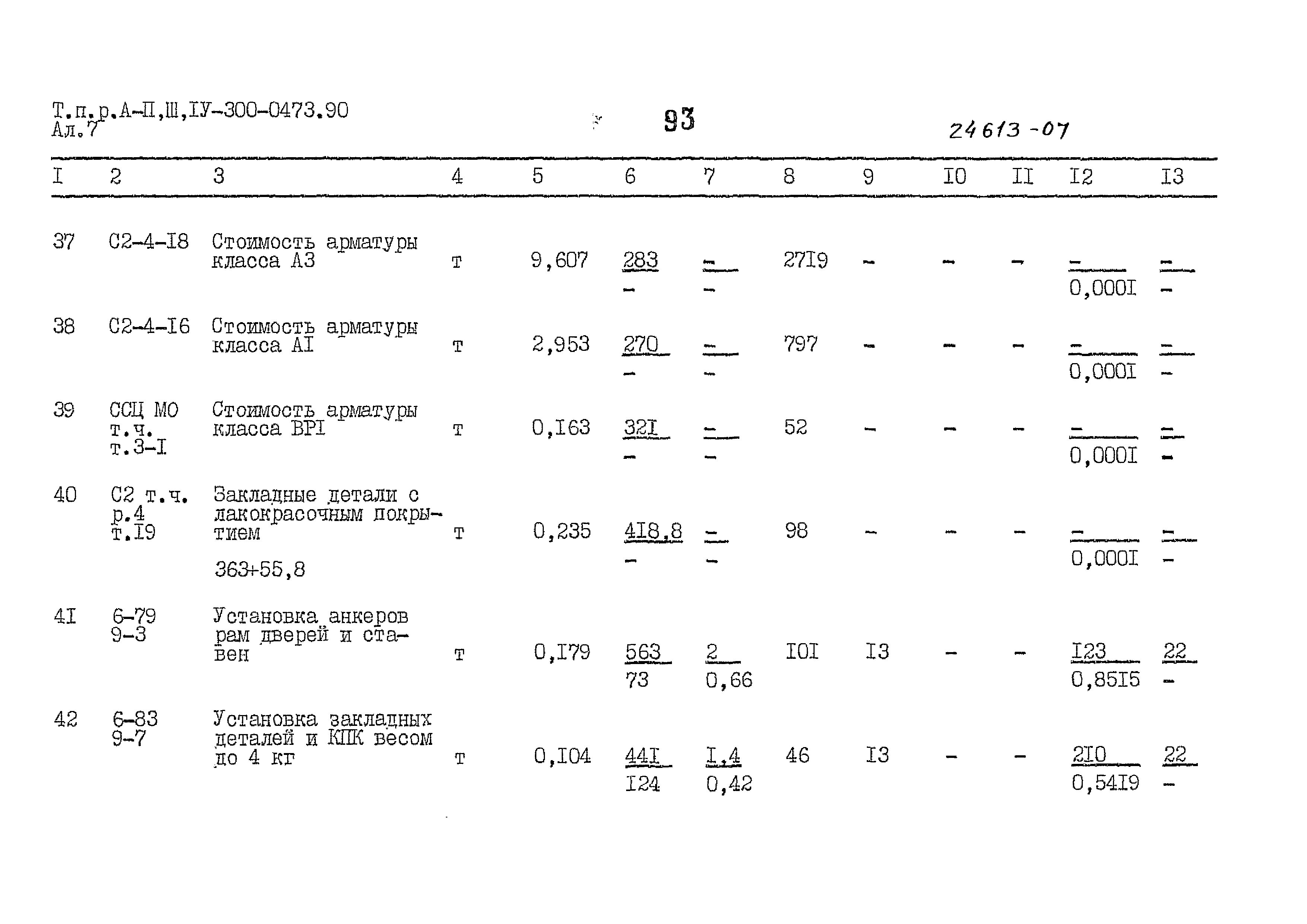 Типовые проектные решения А-II,III,IV-300-0473.90