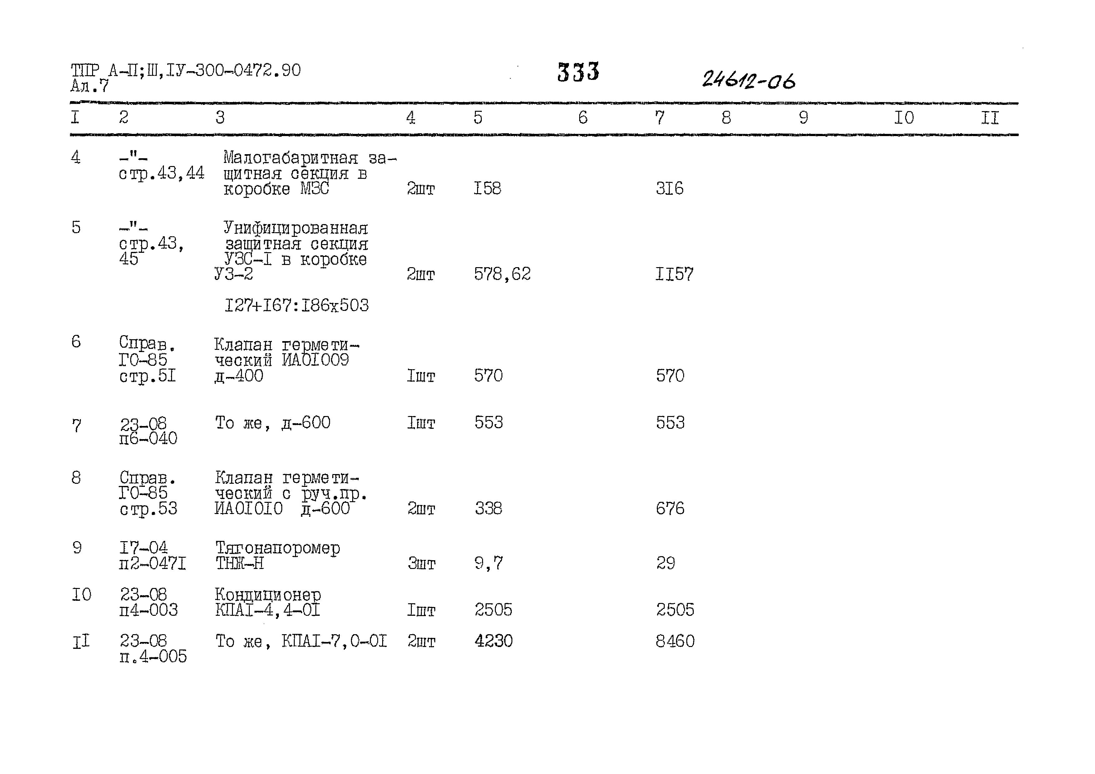 Типовые проектные решения А-II,III,IV-300-0472.90