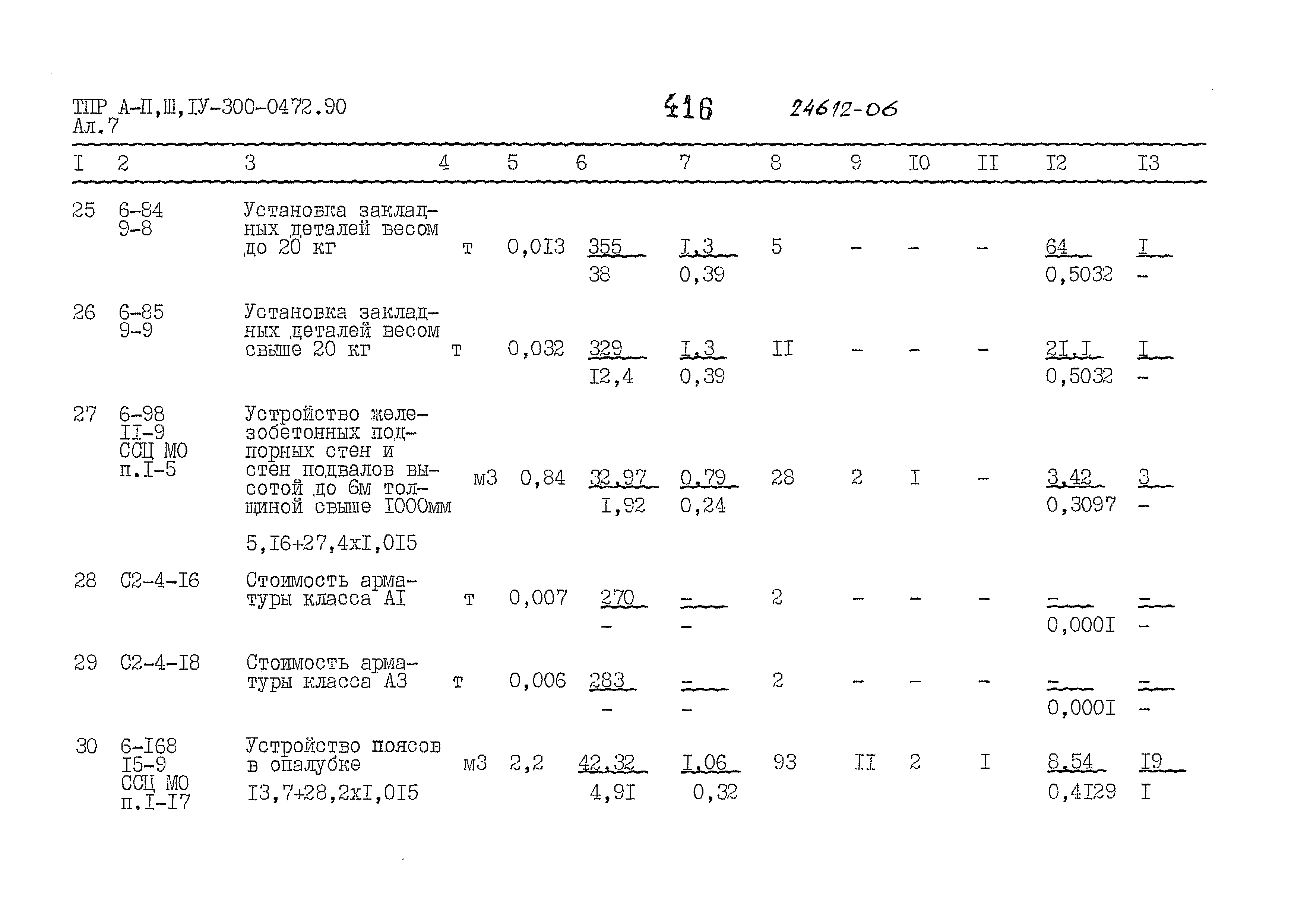 Типовые проектные решения А-II,III,IV-300-0472.90