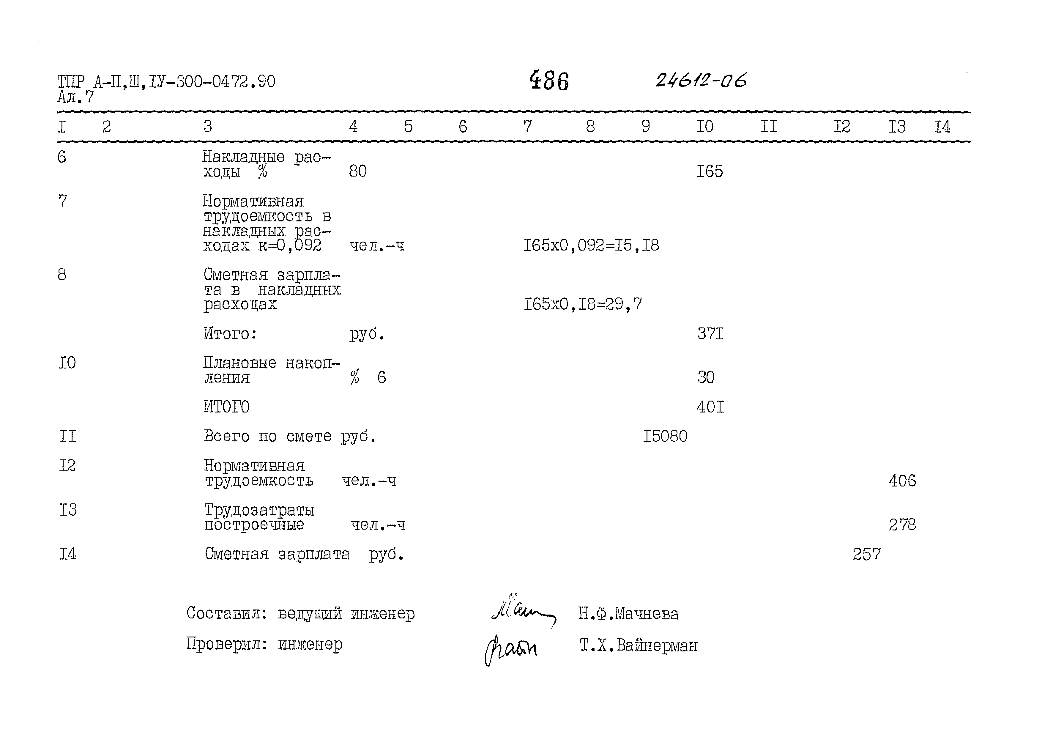 Типовые проектные решения А-II,III,IV-300-0472.90