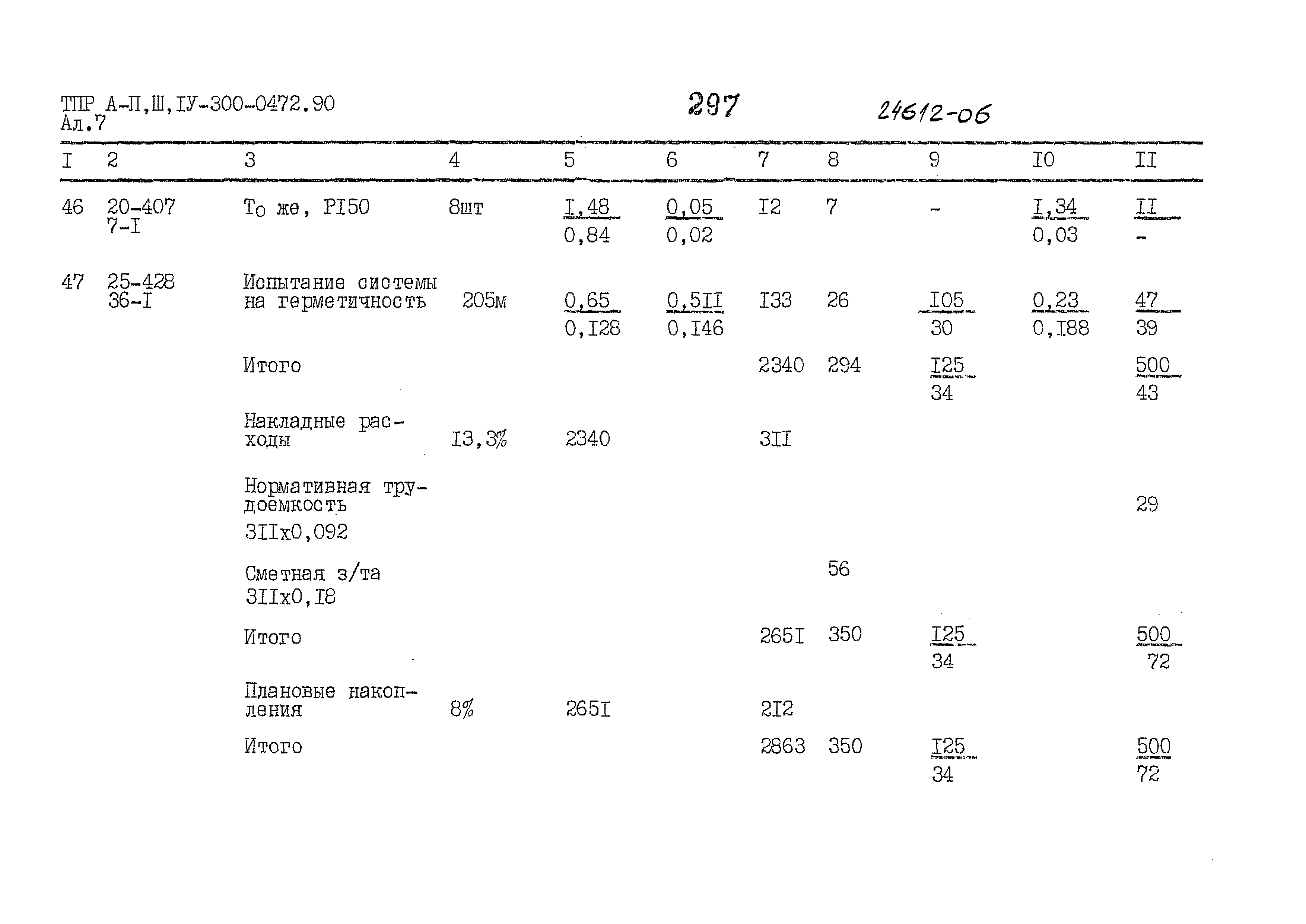 Типовые проектные решения А-II,III,IV-300-0472.90