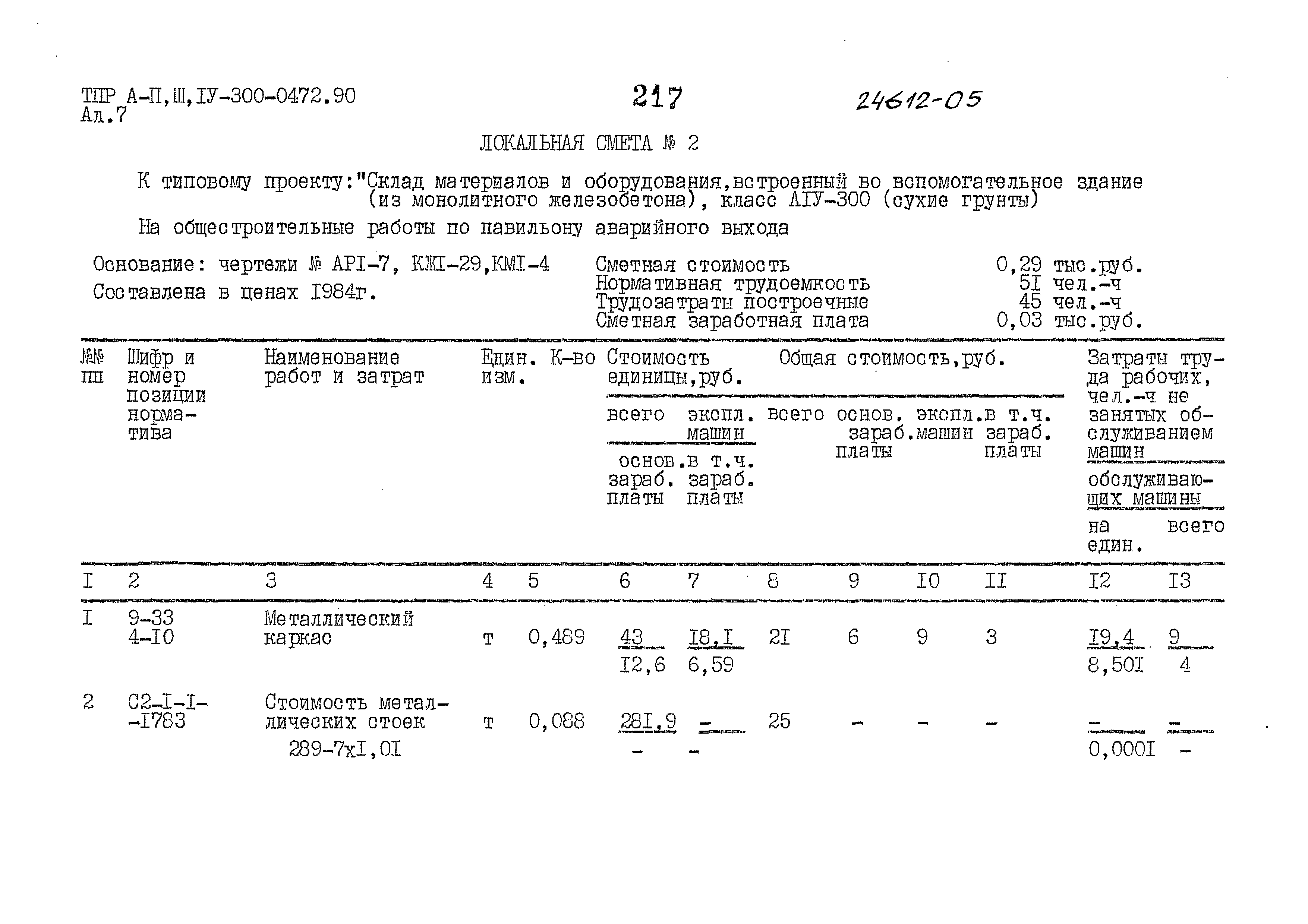 Типовые проектные решения А-II,III,IV-300-0472.90