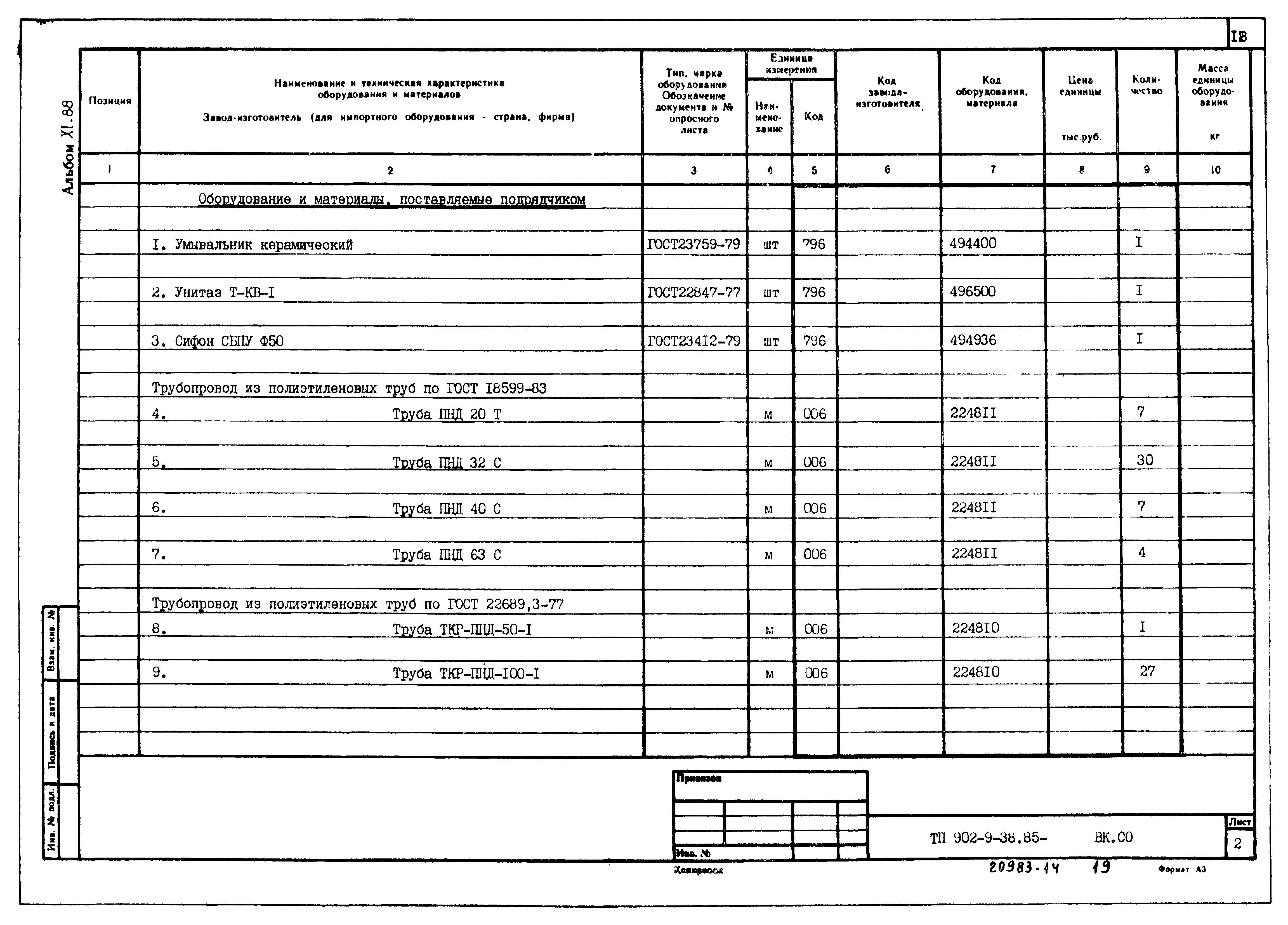 Типовой проект 902-9-38.85