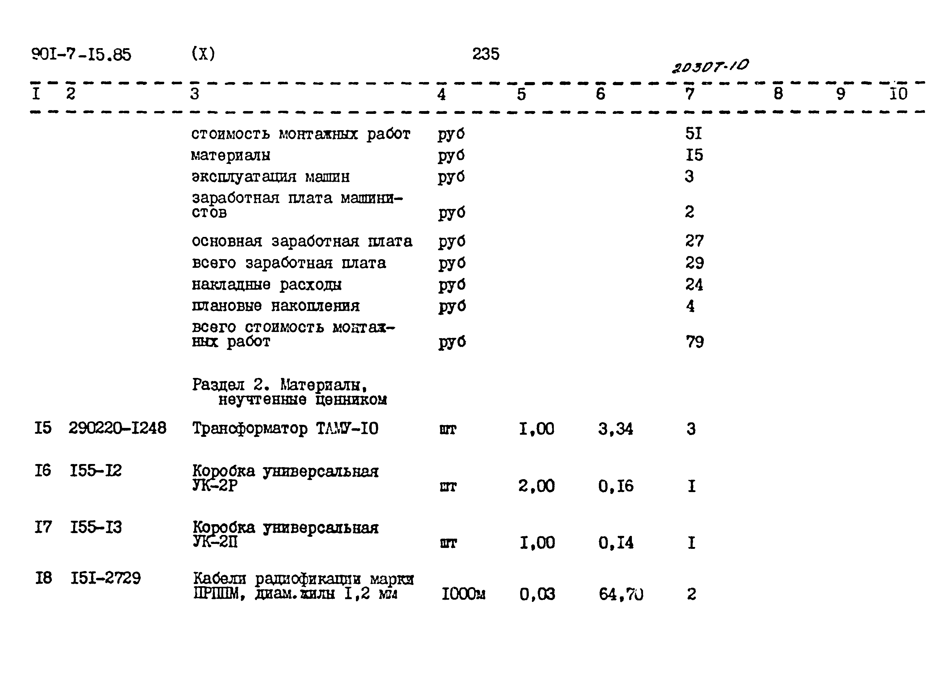 Типовой проект 901-7-15.85