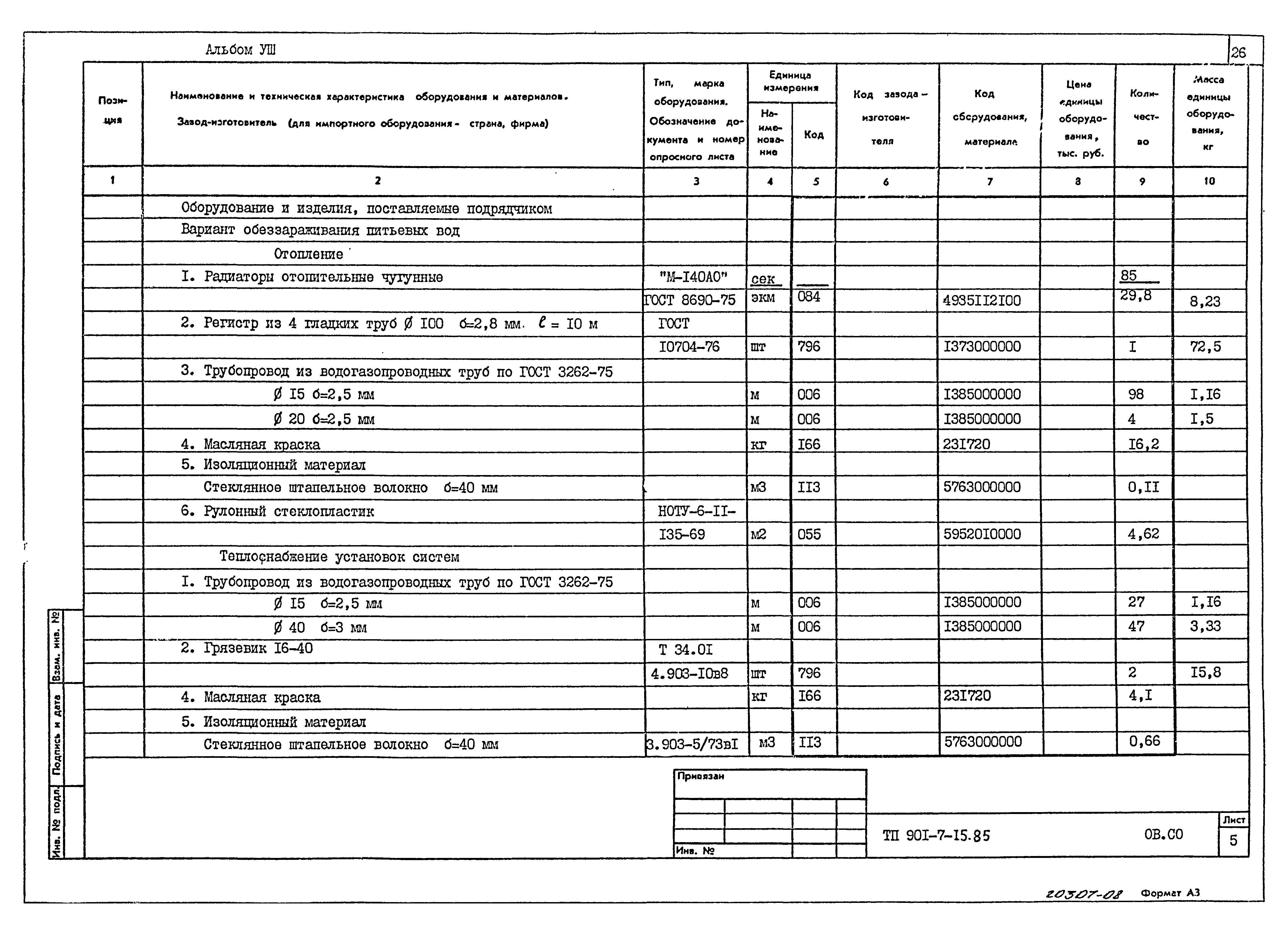 Типовой проект 901-7-15.85