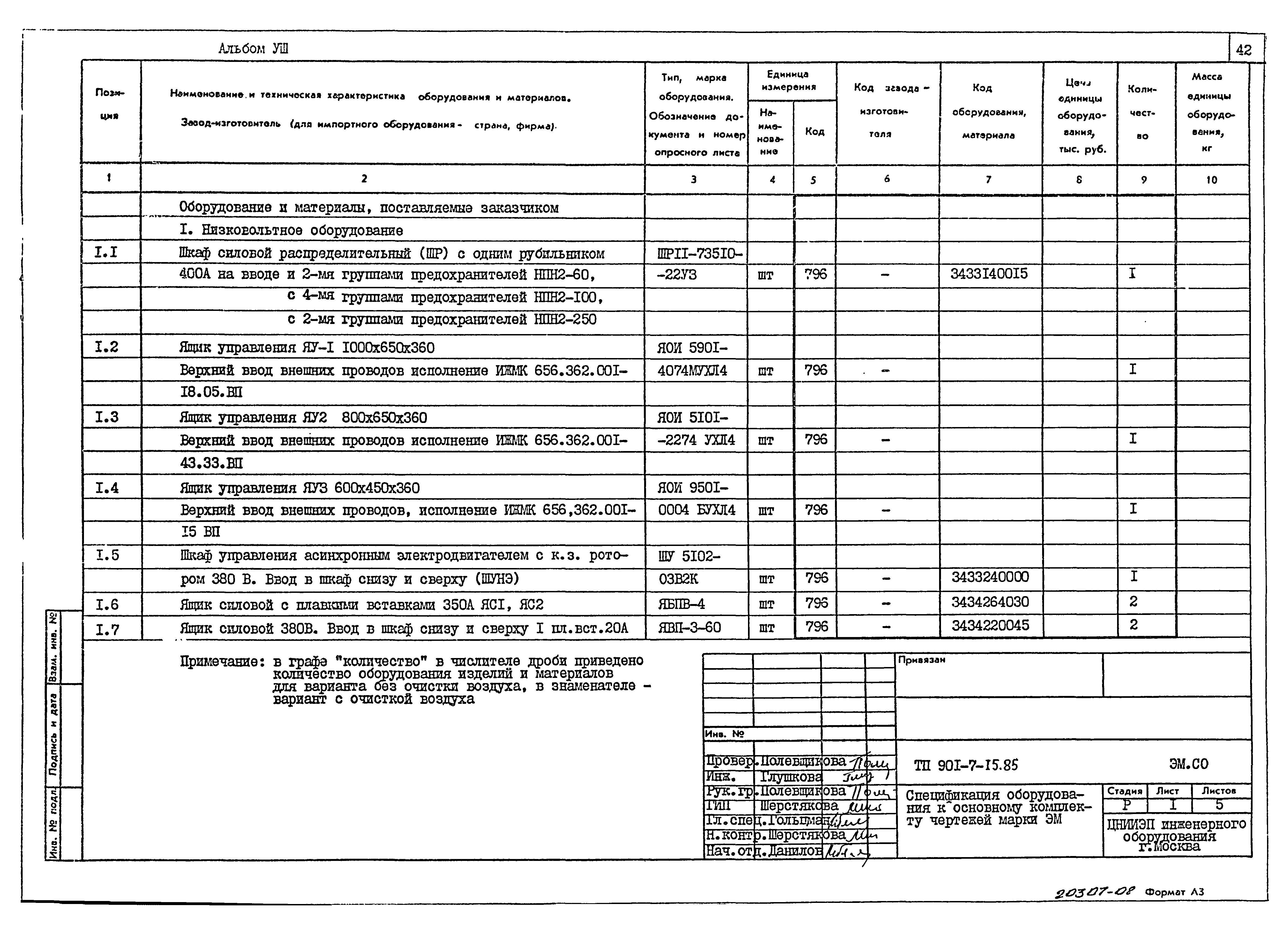Типовой проект 901-7-15.85