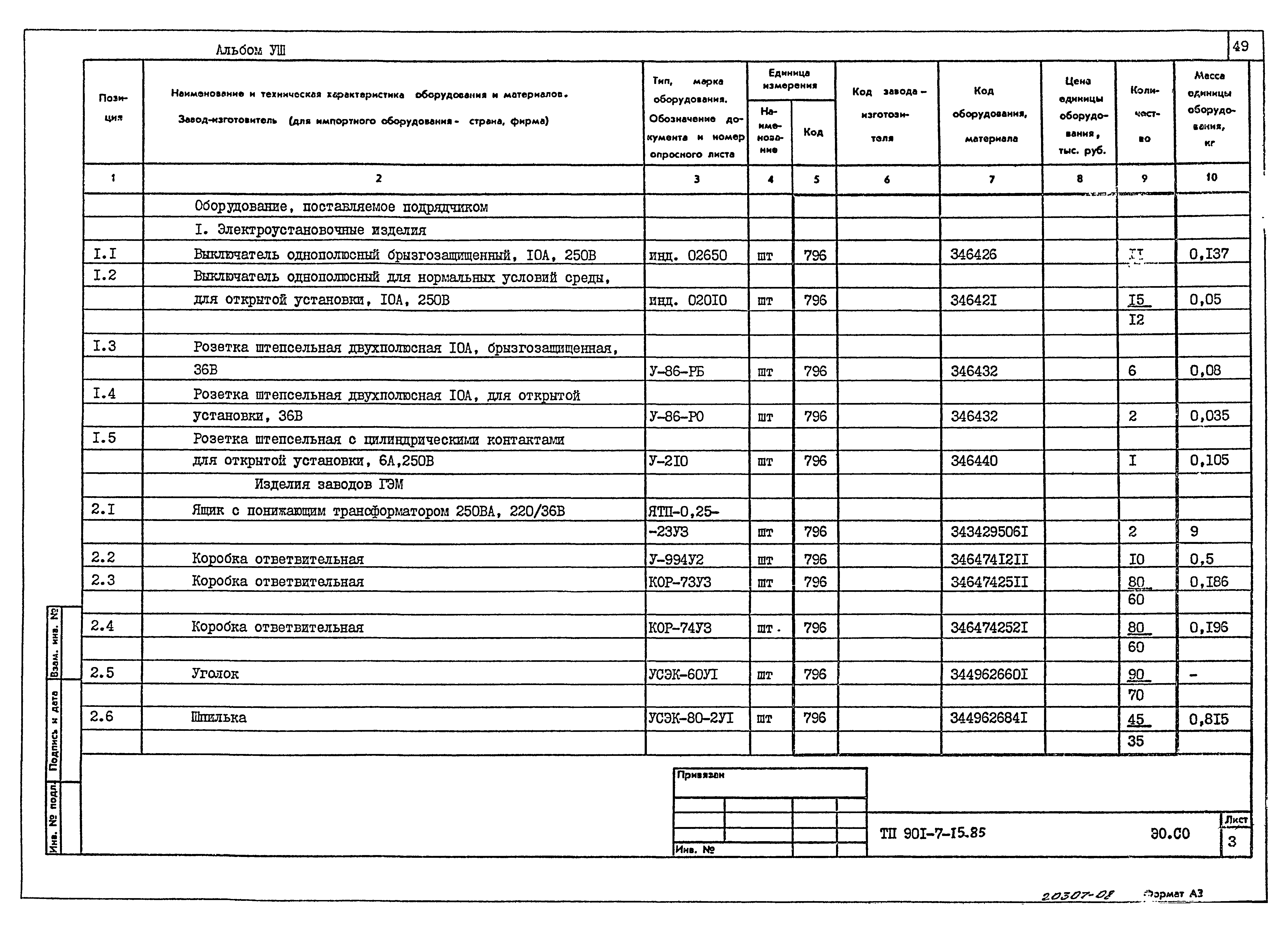 Типовой проект 901-7-15.85