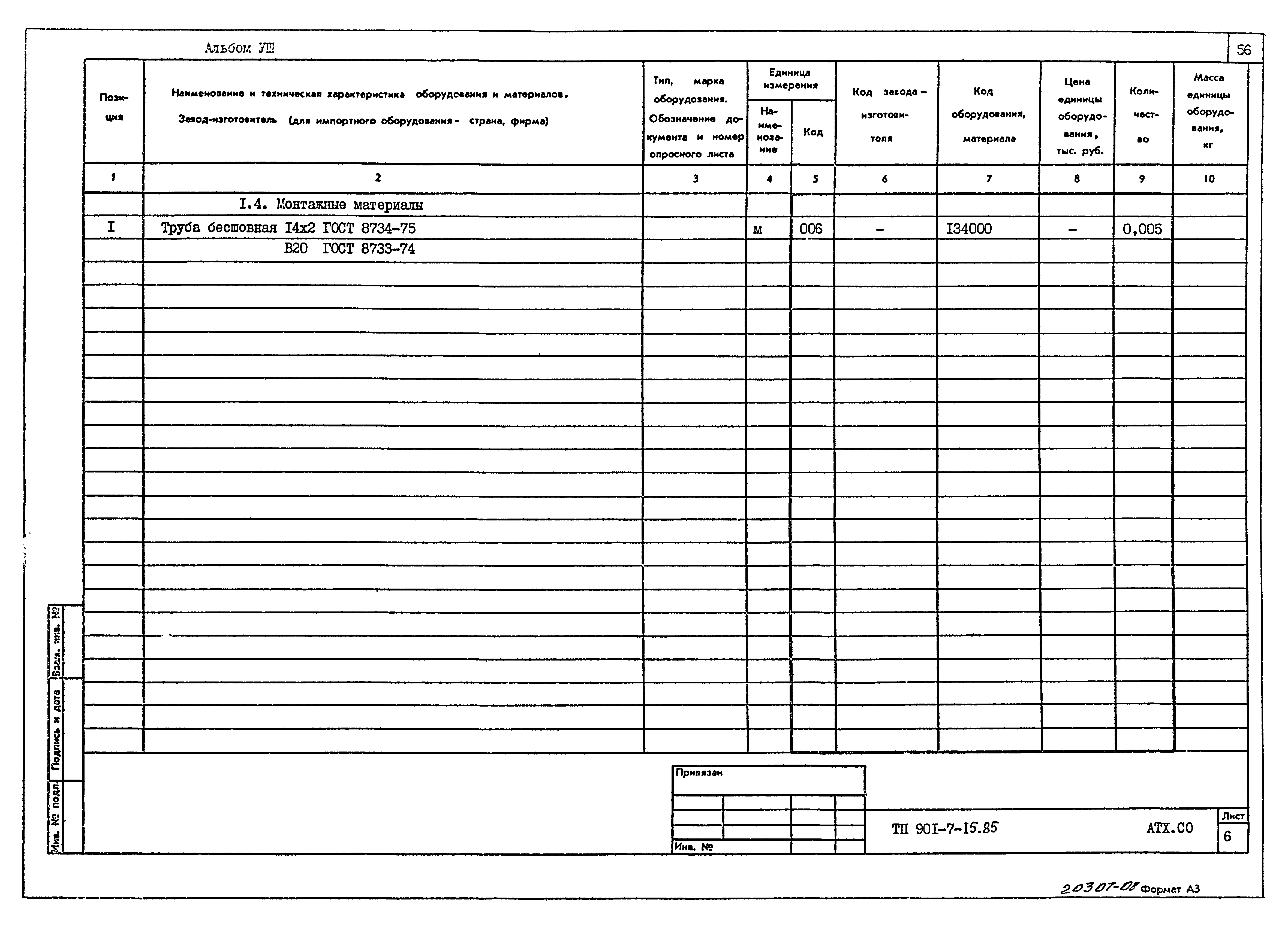 Типовой проект 901-7-15.85
