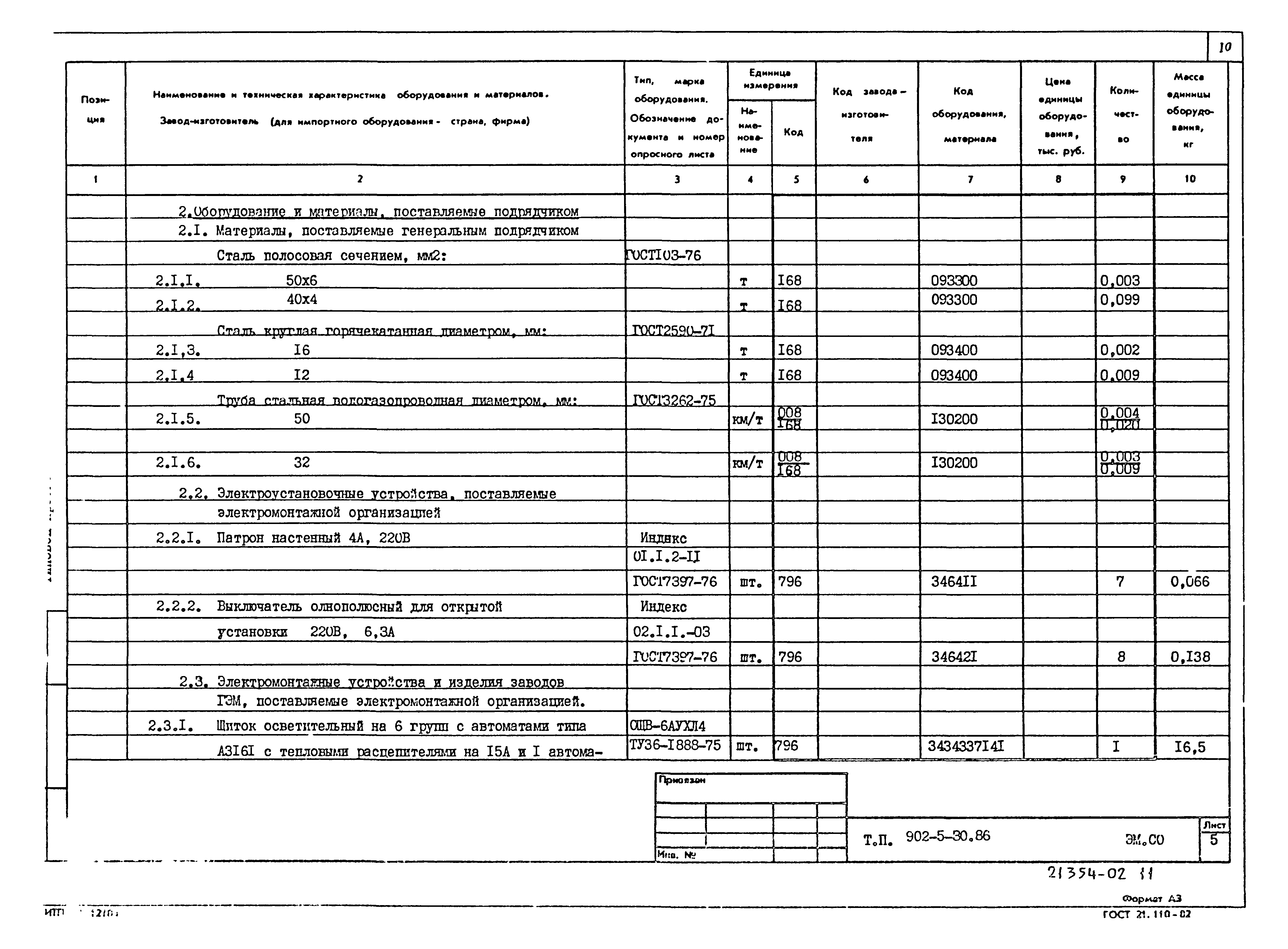 Типовой проект 902-5-30.86