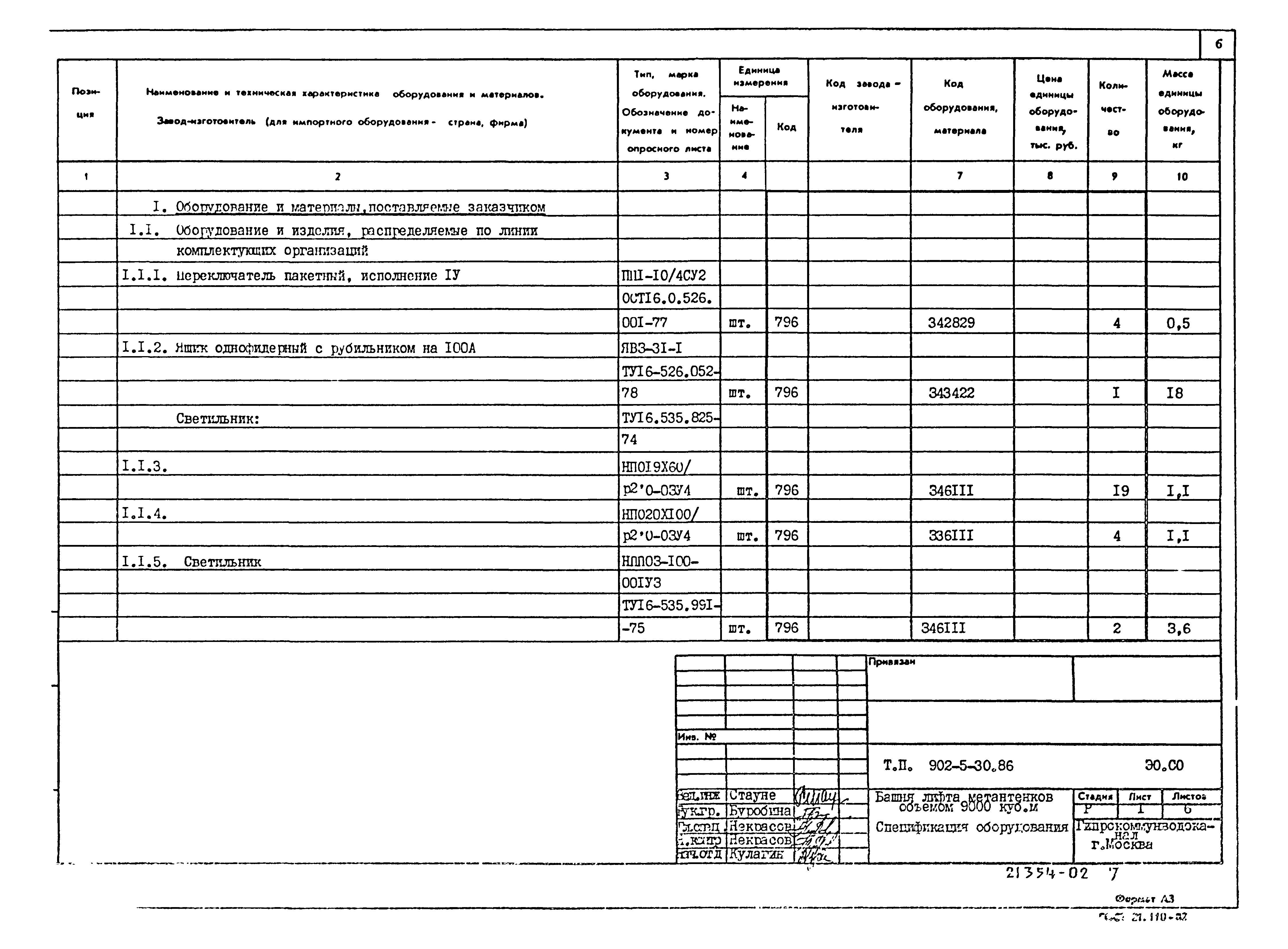 Типовой проект 902-5-30.86