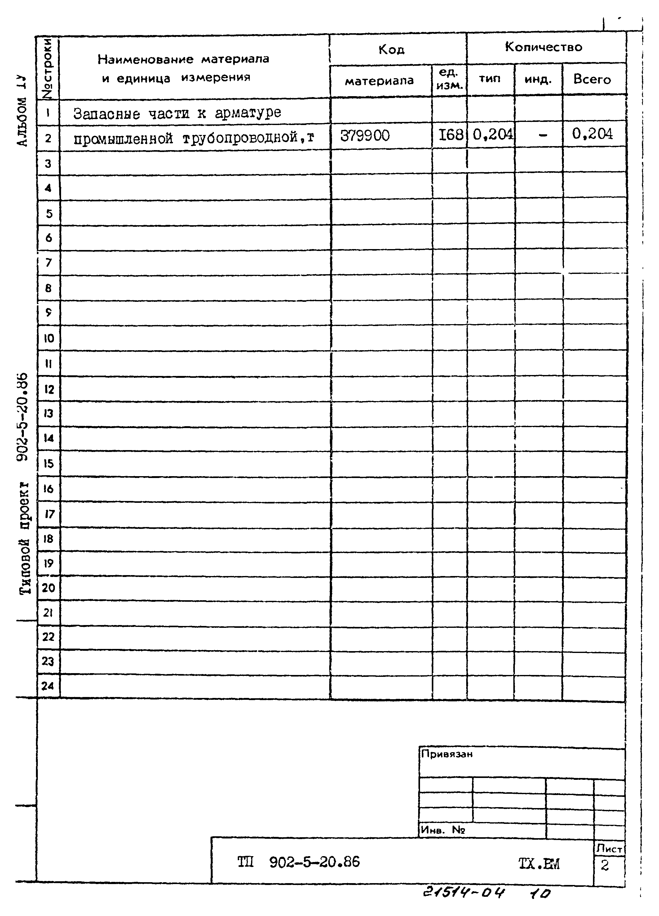 Типовой проект 902-5-20.86