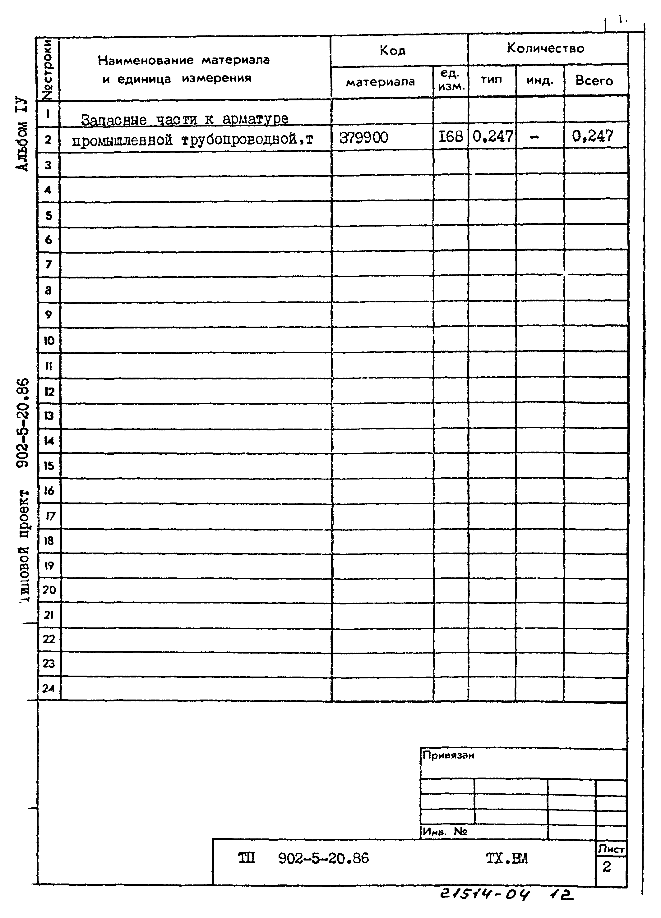 Типовой проект 902-5-20.86