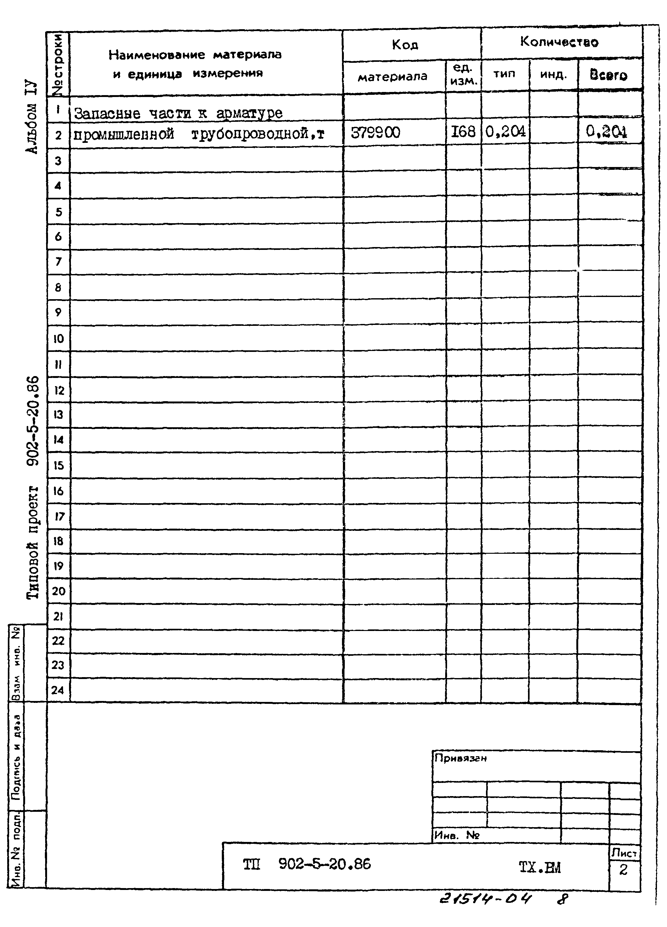 Типовой проект 902-5-20.86
