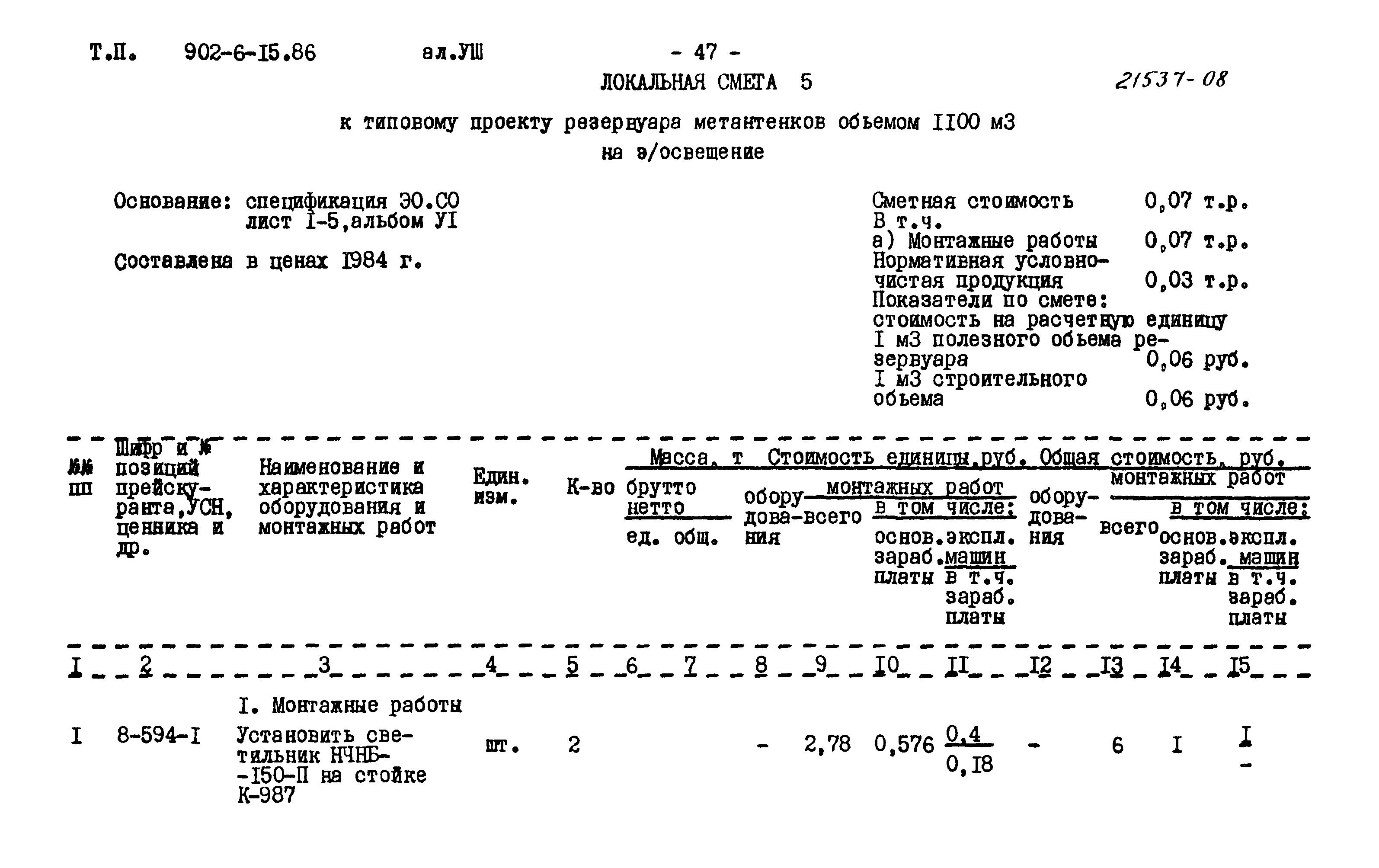 Типовой проект 902-5-15.86