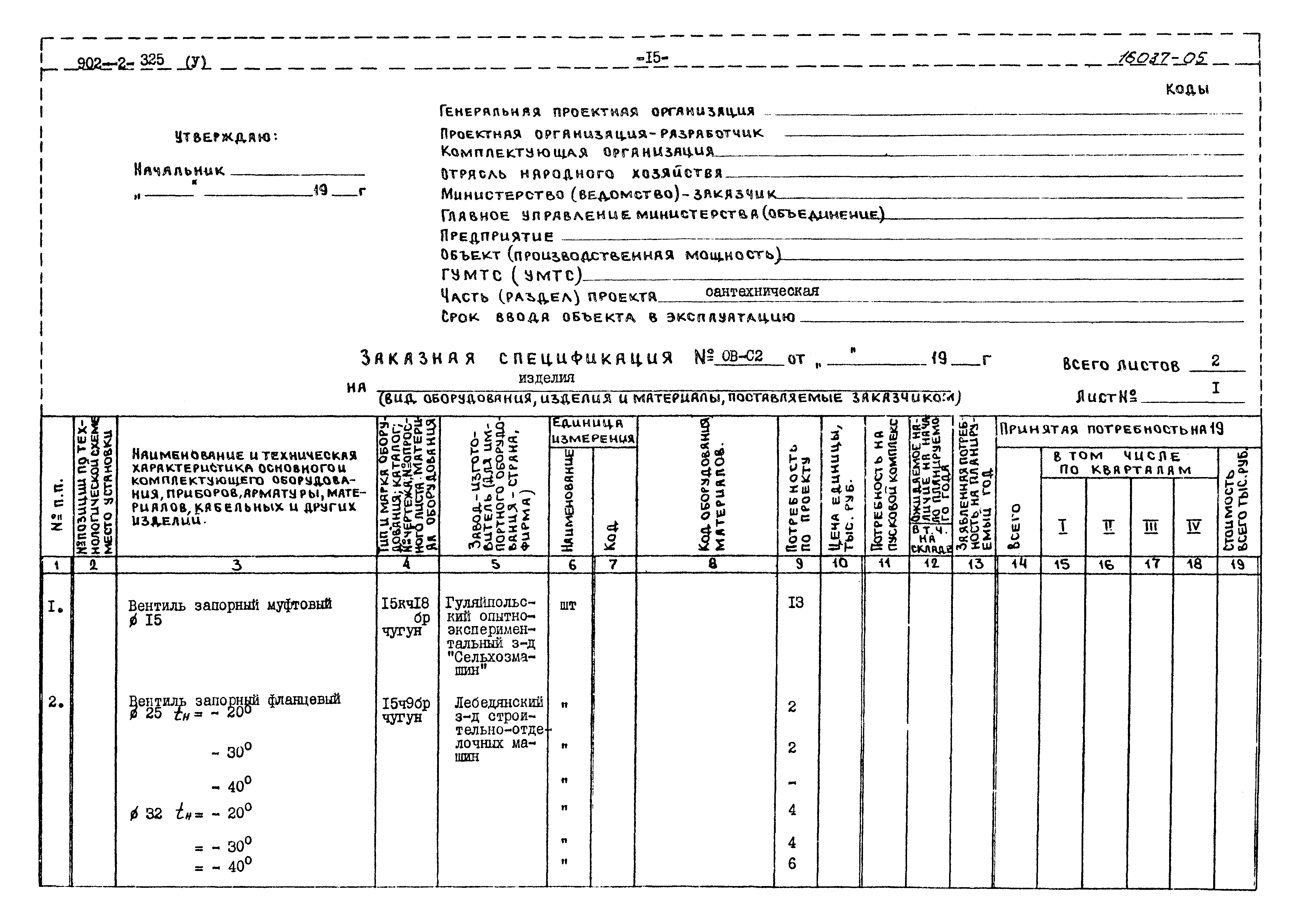Типовой проект 902-2-325