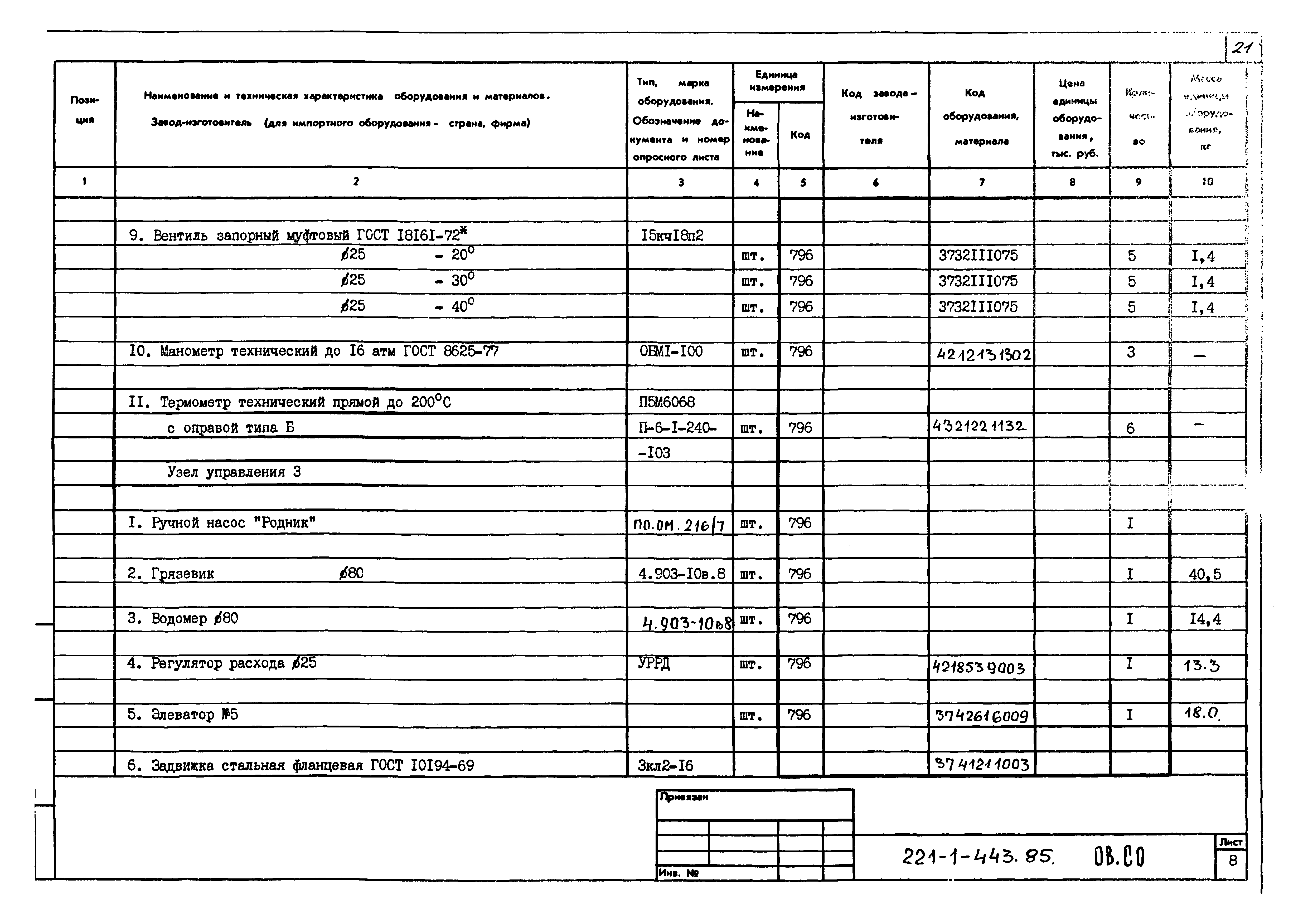 Типовой проект 221-1-443.85
