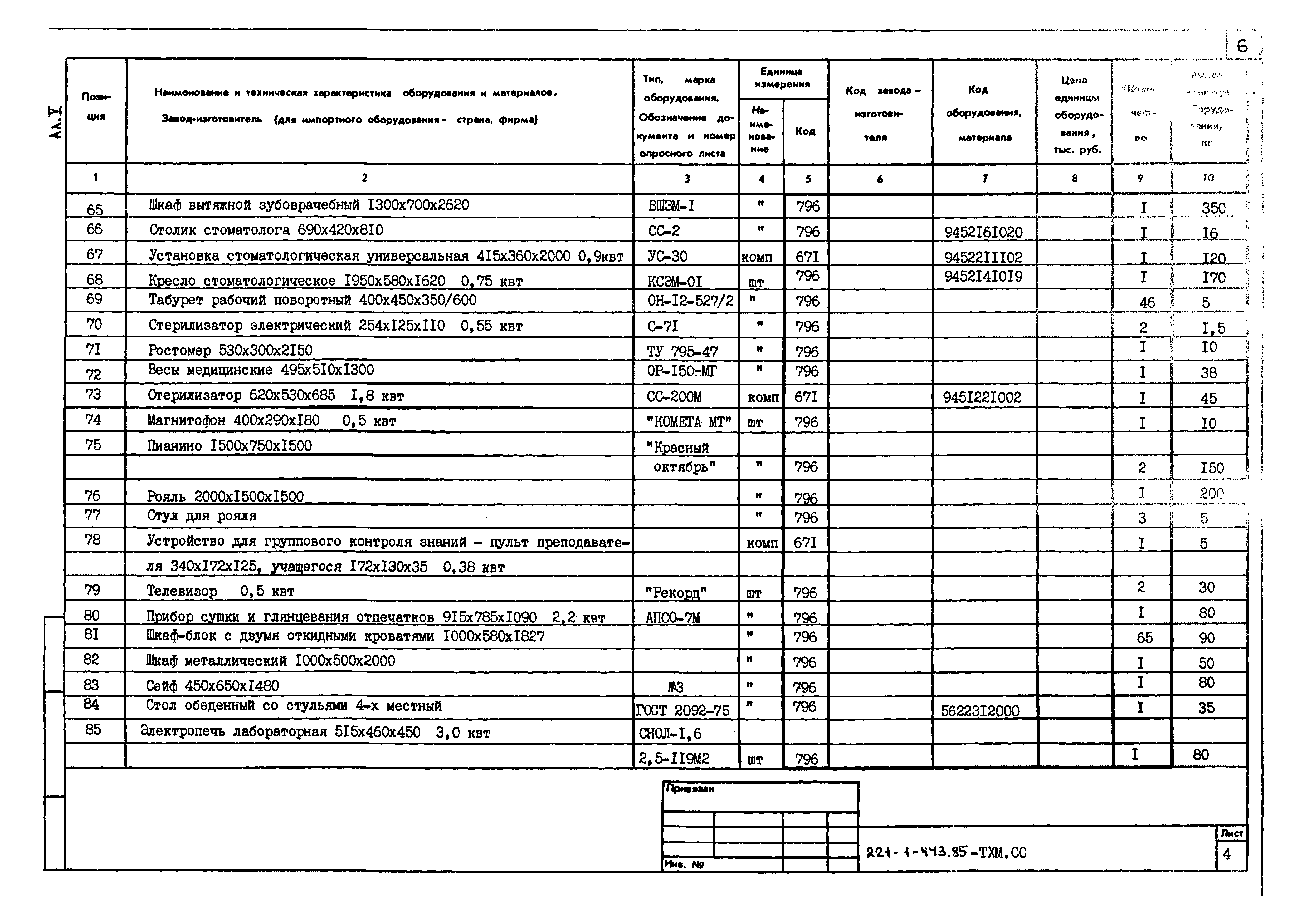 Типовой проект 221-1-443.85